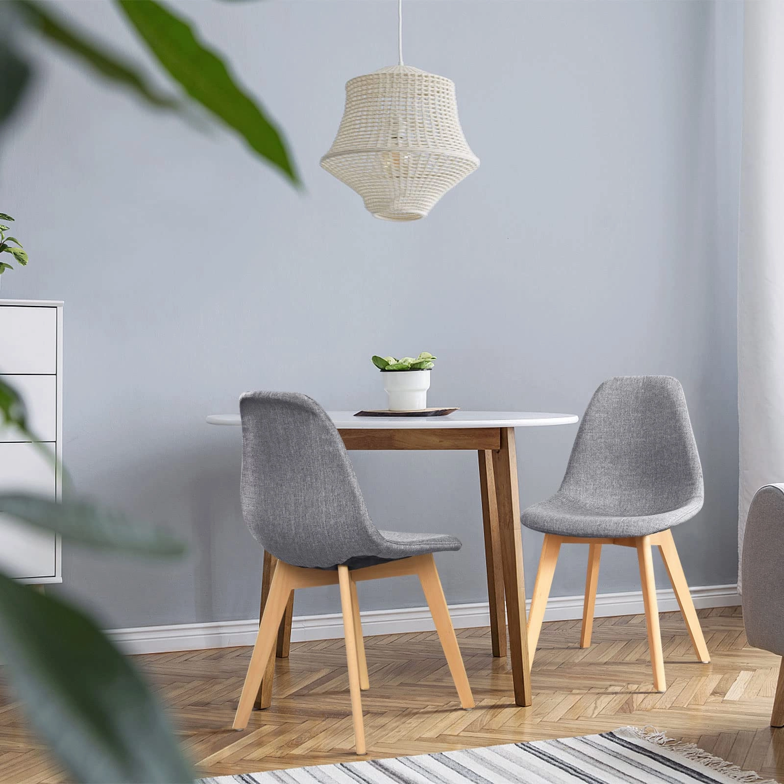 Set of 2 or 4 Kitchen Dining Chairs Gray