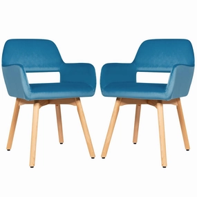 Set of 2 Velvet Dining Chairs, Modern Leisure Accent Living Room Chair w/Wood Legs, Non-Slip Foot Pads kitchen towel, placemats