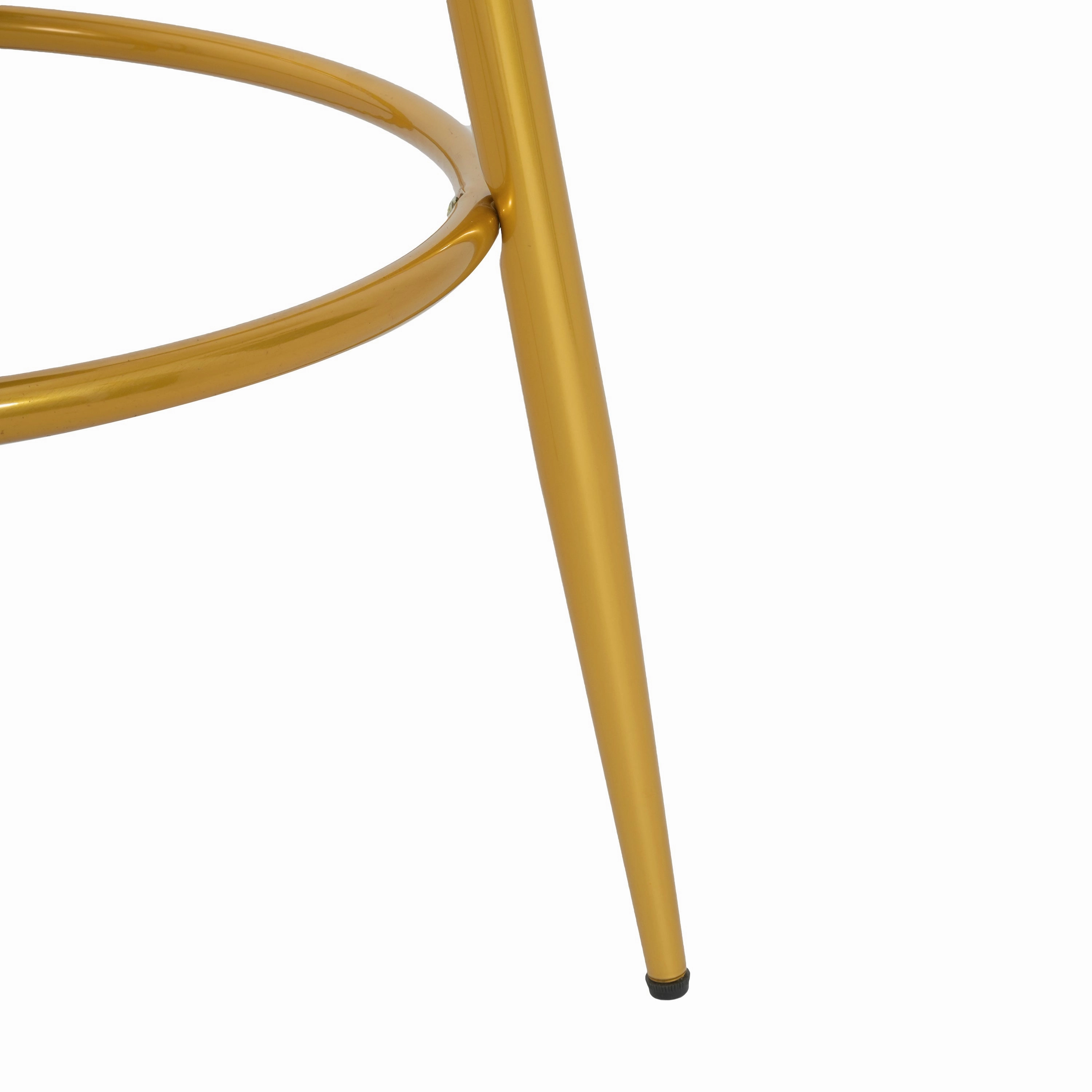 Set of 2 Velvet Swivel Bar Stools 180 Gold Frame w/ Woven Back & Footrest