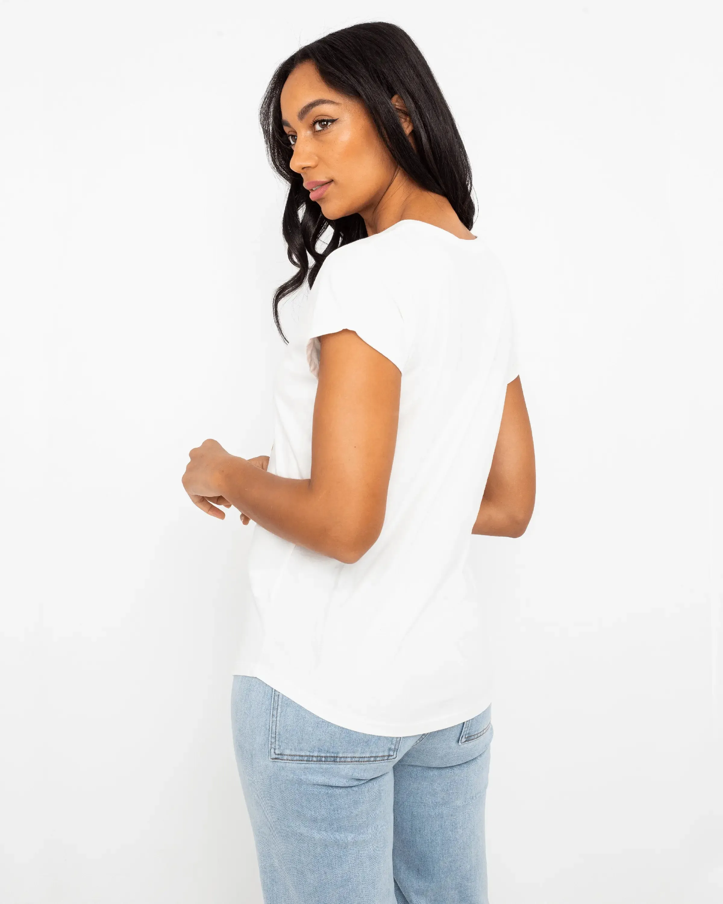 Shells T-Shirt in Stone Wash White