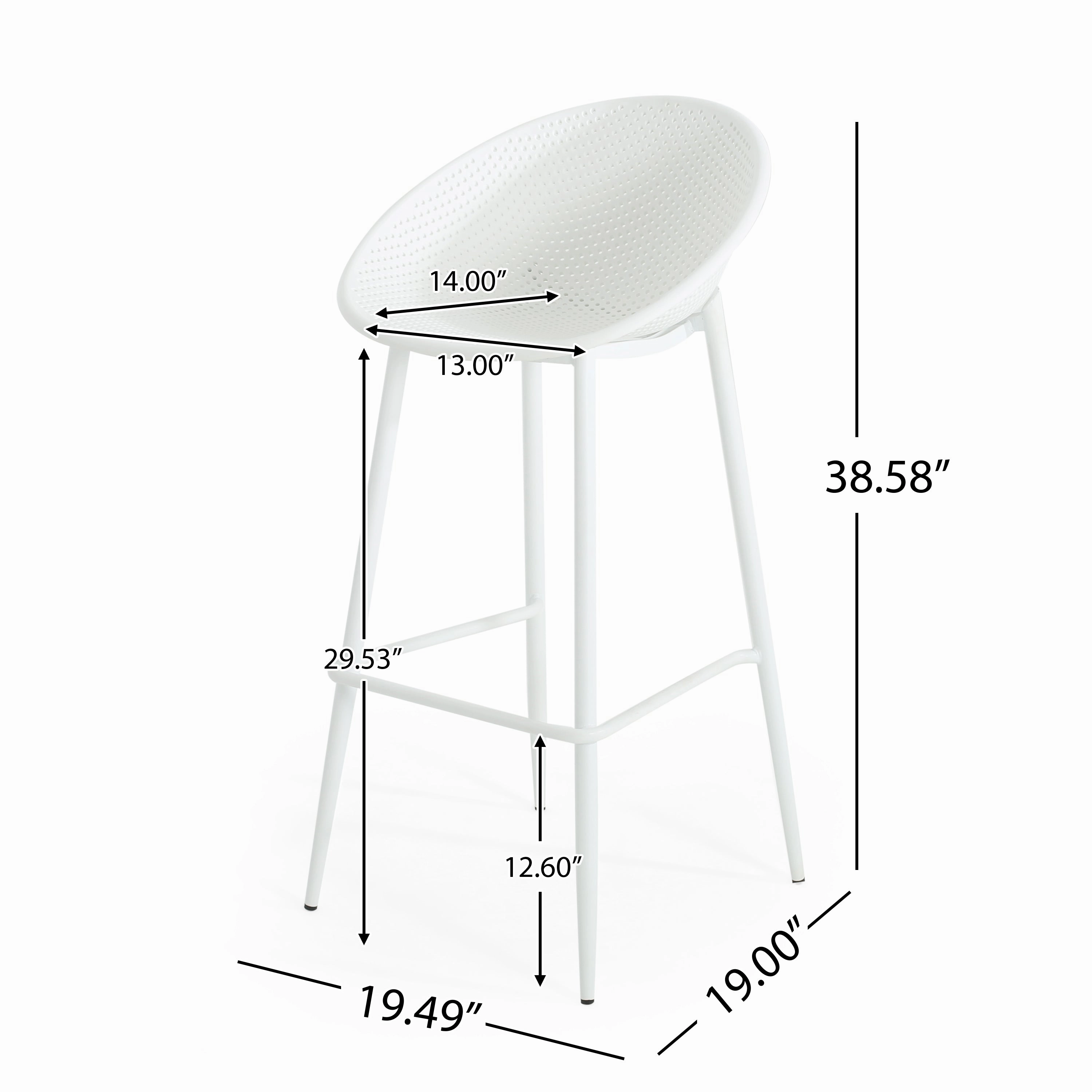 Shinnia Indoor & Outdoor Polypropelene Plastic Gable Barstool, Set of 2