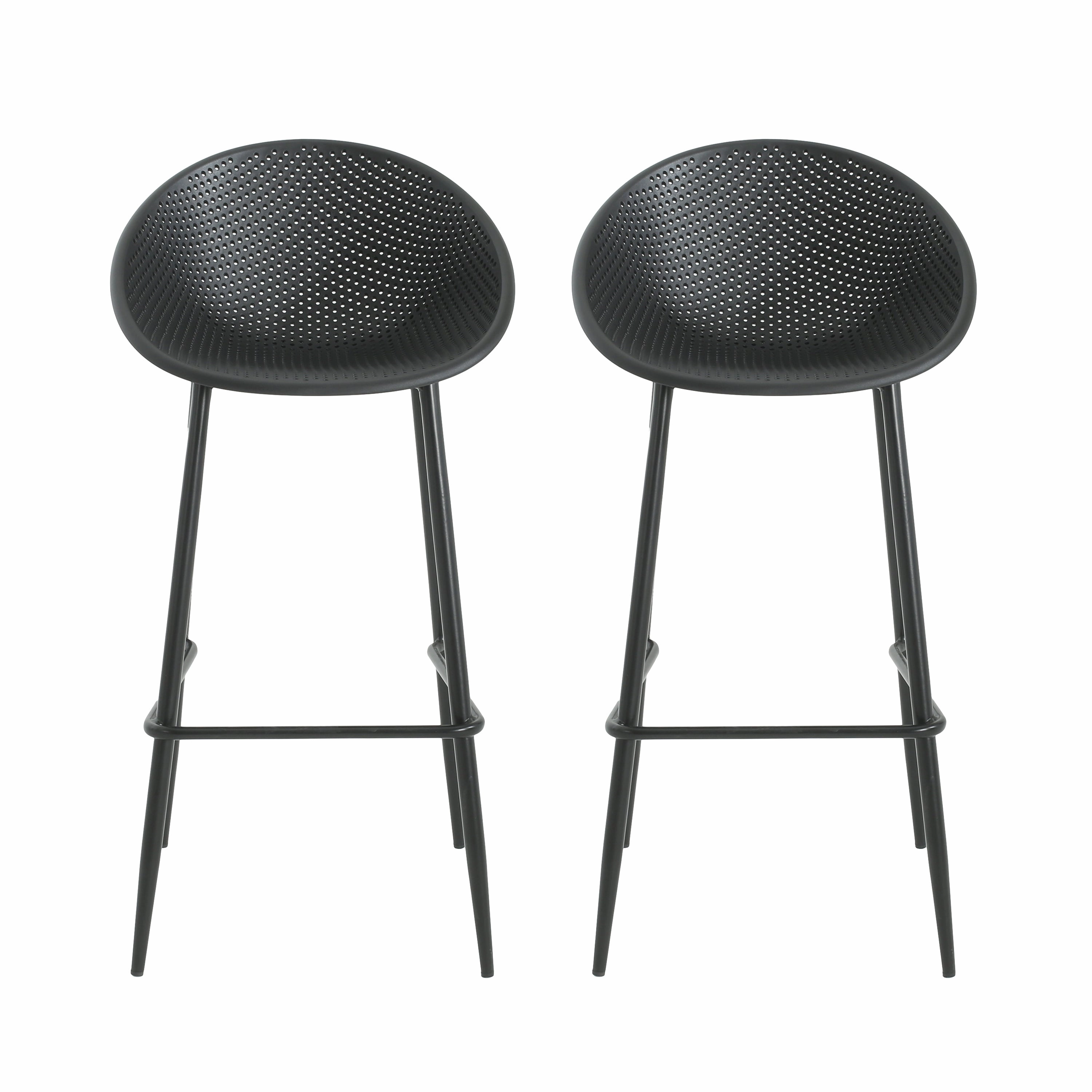 Shinnia Indoor & Outdoor Polypropelene Plastic Gable Barstool, Set of 2