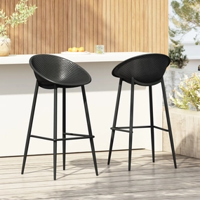 Shinnia Indoor & Outdoor Polypropelene Plastic Gable Barstool, Set of 2 outdoor furniture, garden bench