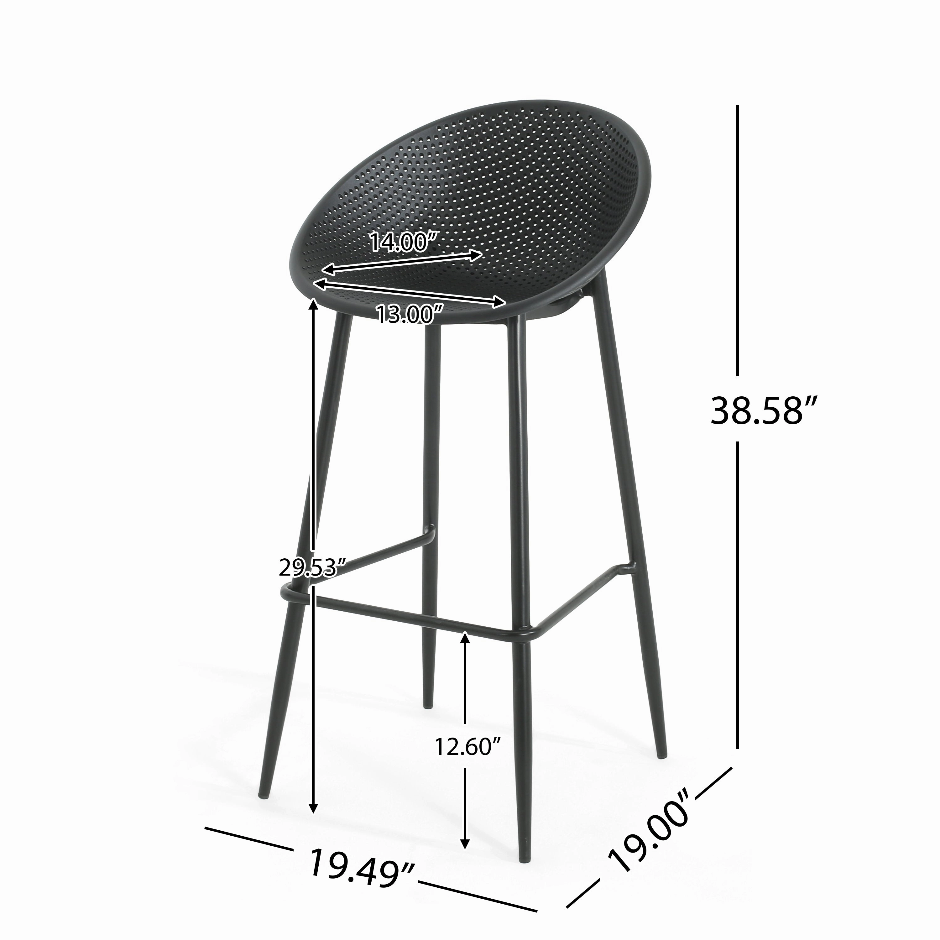 Shinnia Indoor & Outdoor Polypropelene Plastic Gable Barstool, Set of 2