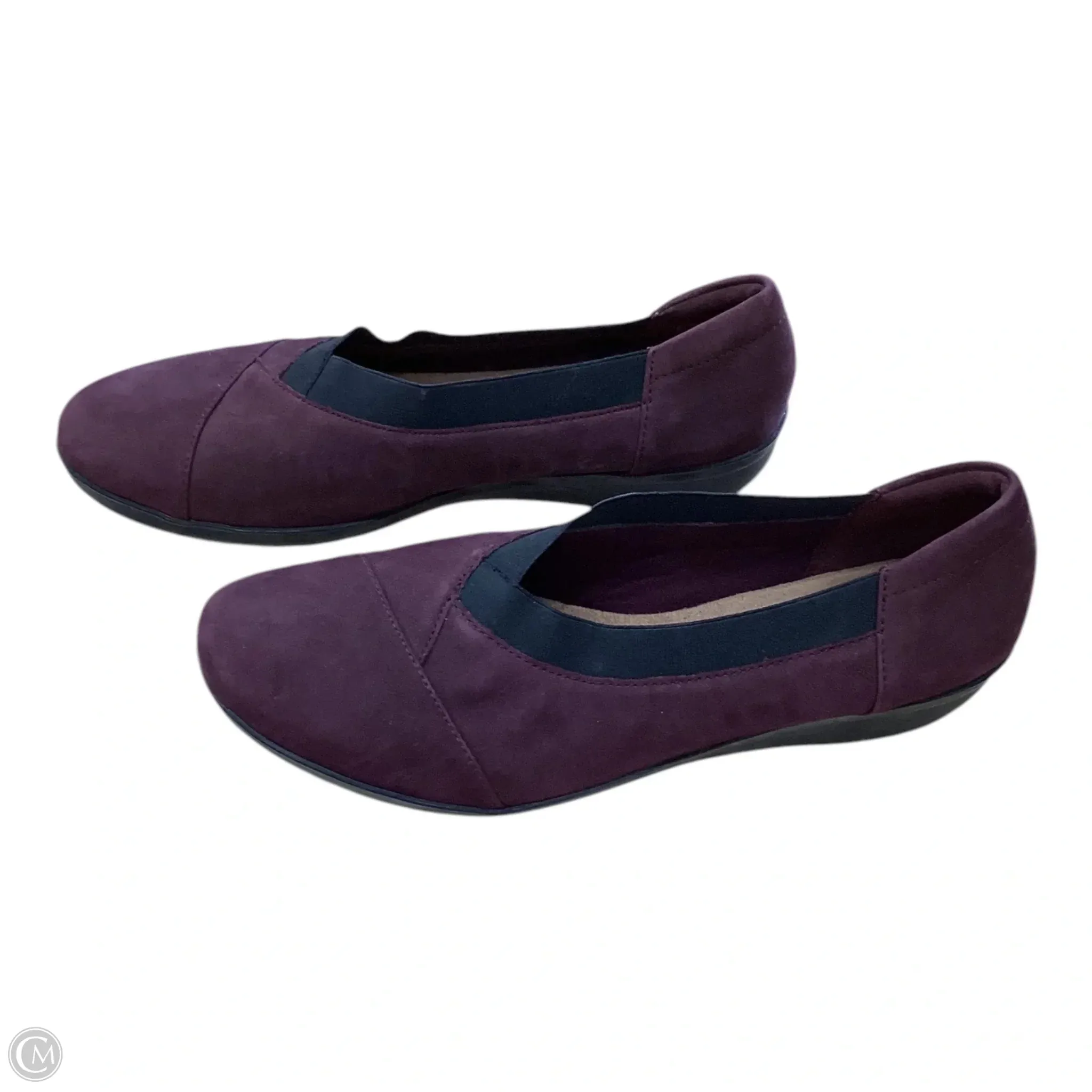 Shoes Flats By Clarks In Maroon, Size: 10 clarks