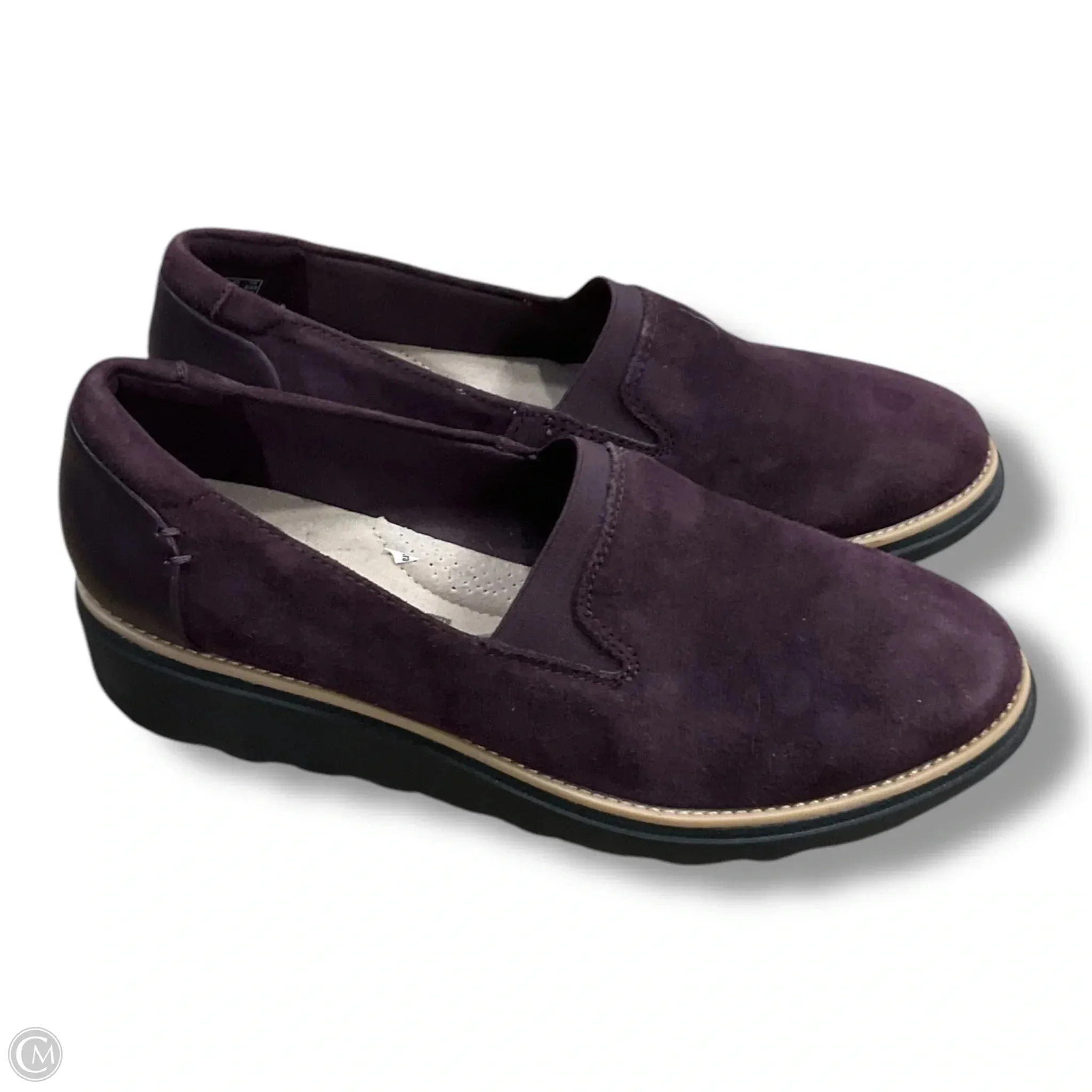 Shoes Flats By Clarks In Purple, Size: 6.5 clarks
