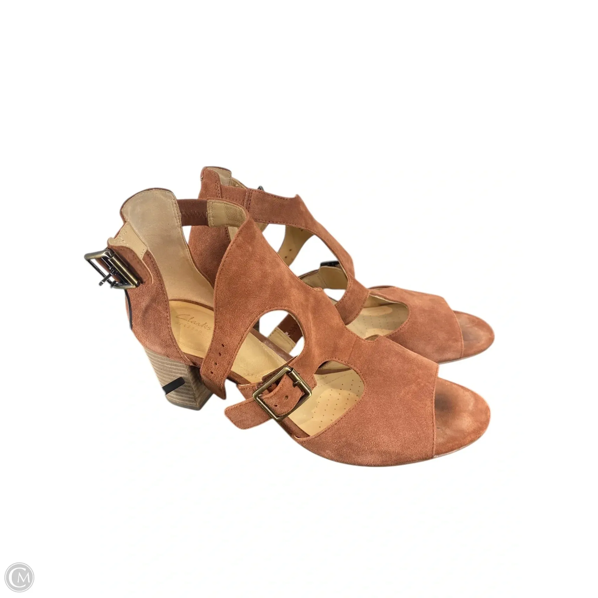Shoes Heels Block By Clarks In Maroon, Size: 8.5 clarks