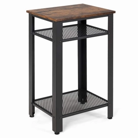 Side Table Industrial 3-Tier W/Mesh Shelves entry bench, mudroom storage
