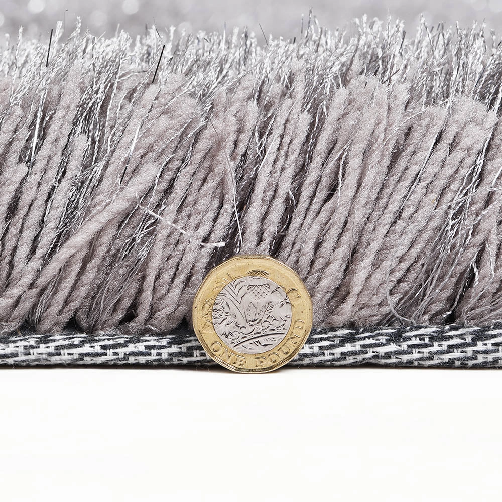 Silver Tufted Shaggy Rug 140 x 200 cm