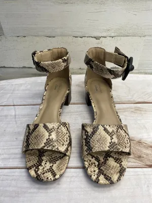 Snakeskin Print Sandals Heels Block Clarks, Size 9 clarks