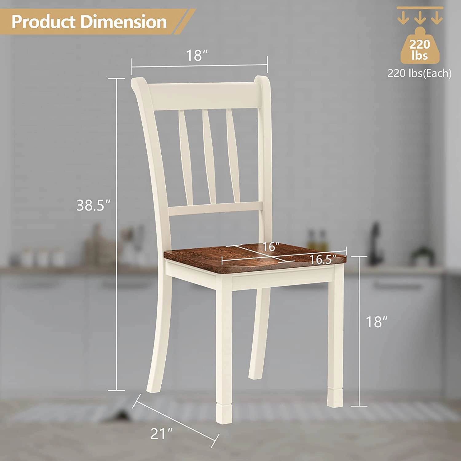 Solid Wood Whitesburg Dining Chairs Set of 4