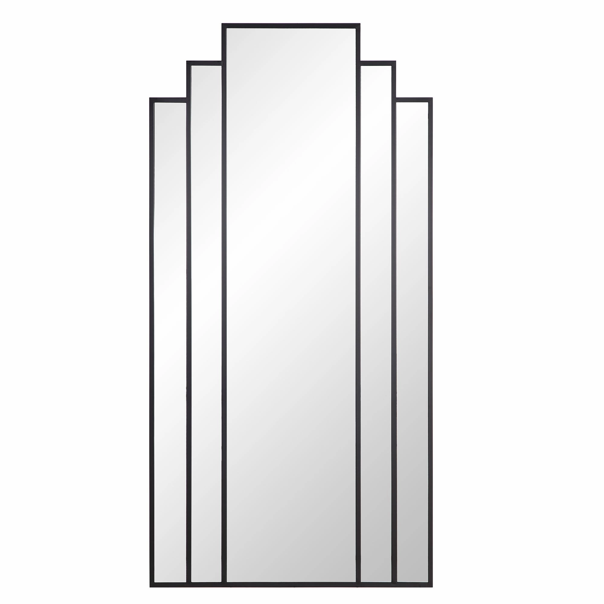 Sonia Black Metal Frame Art Deco Full Length Floor Mirror 179 x 80 cm
