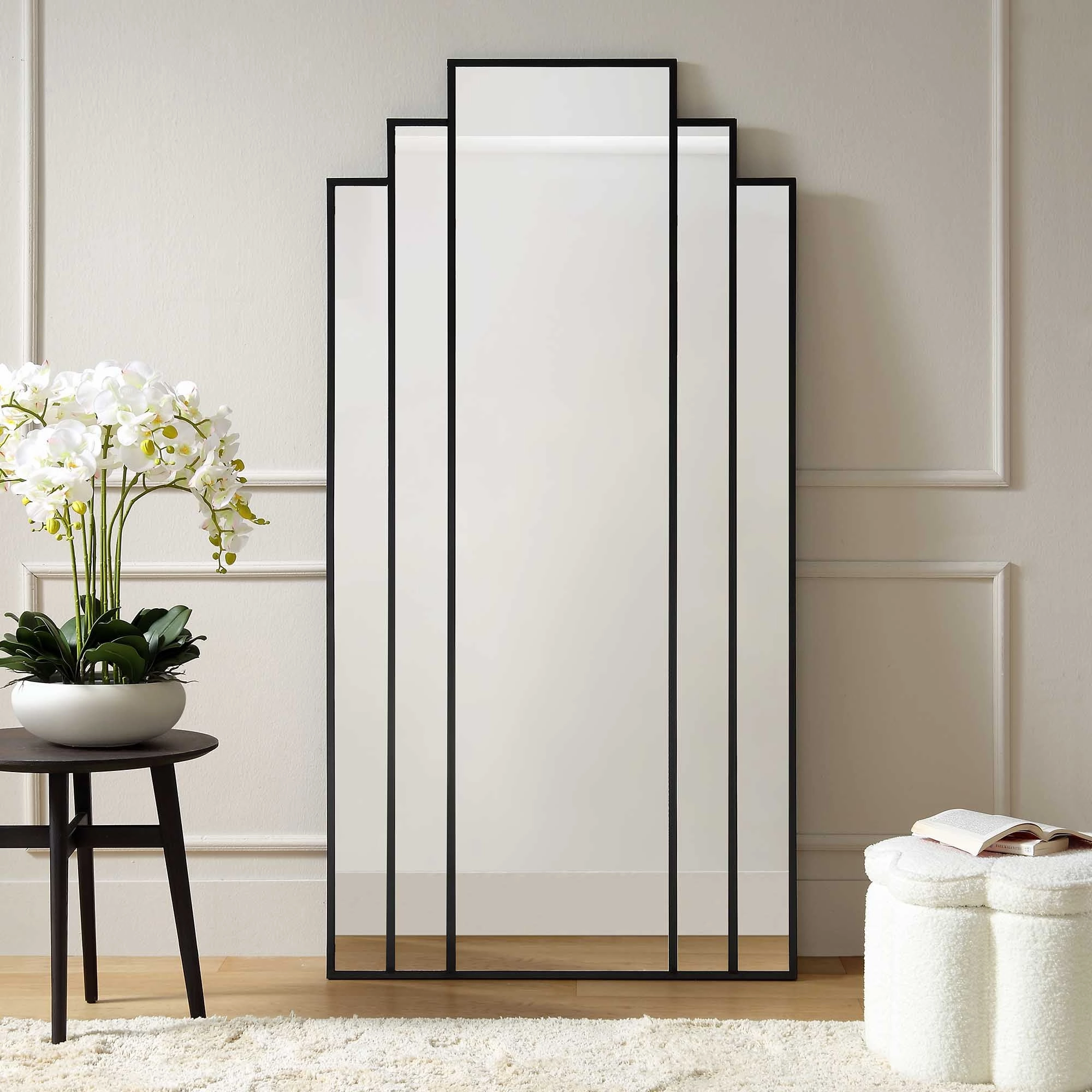 Sonia Black Metal Frame Art Deco Full Length Floor Mirror 179 x 80 cm