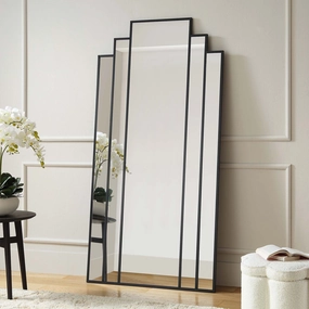 Sonia Black Metal Frame Art Deco Full Length Floor Mirror 179 x 80 cm