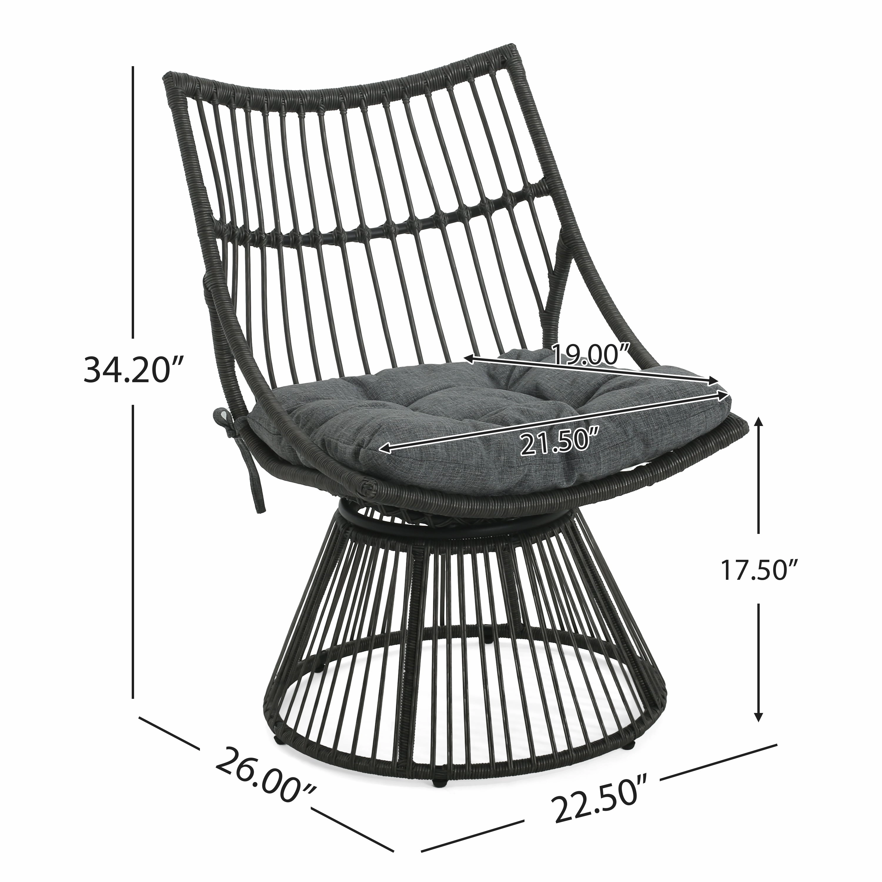Springe Wicker Outdoor Lounge Chair with Cushions