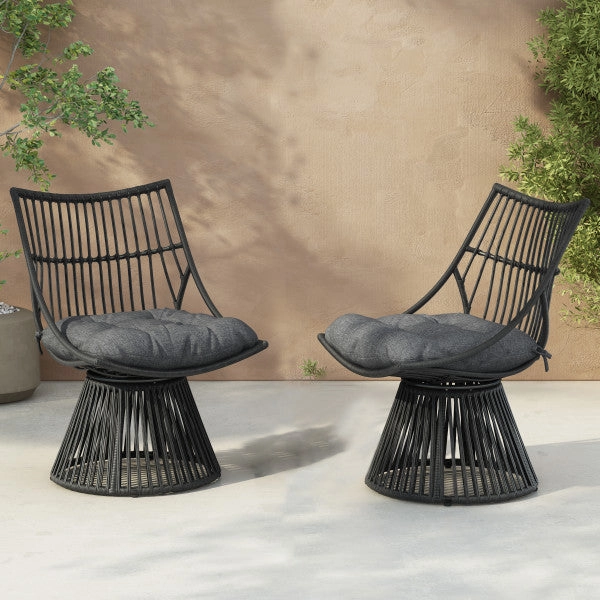 Springe Wicker Outdoor Lounge Chair with Cushions patio umbrella, gazebo