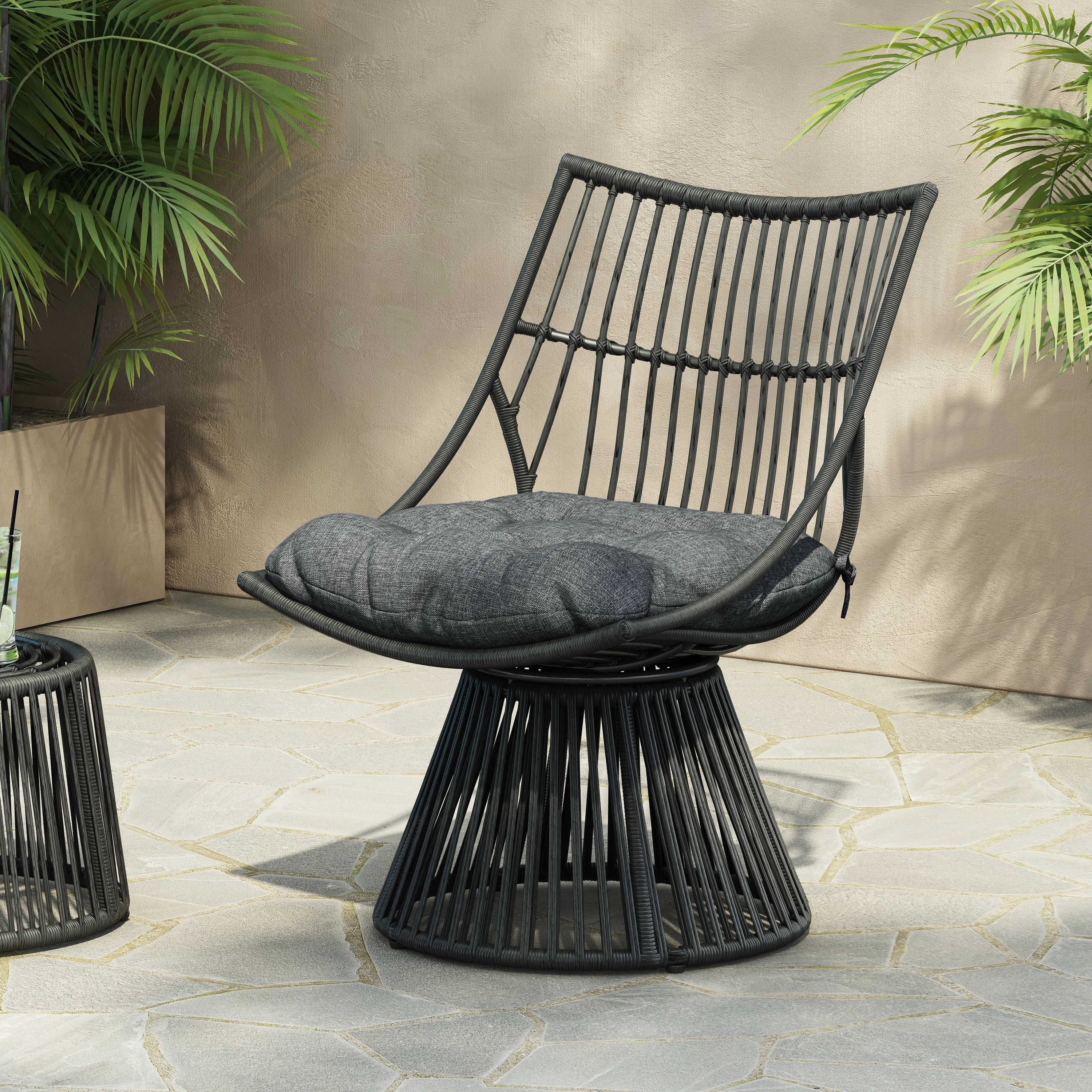 Springe Wicker Outdoor Lounge Chair with Cushions