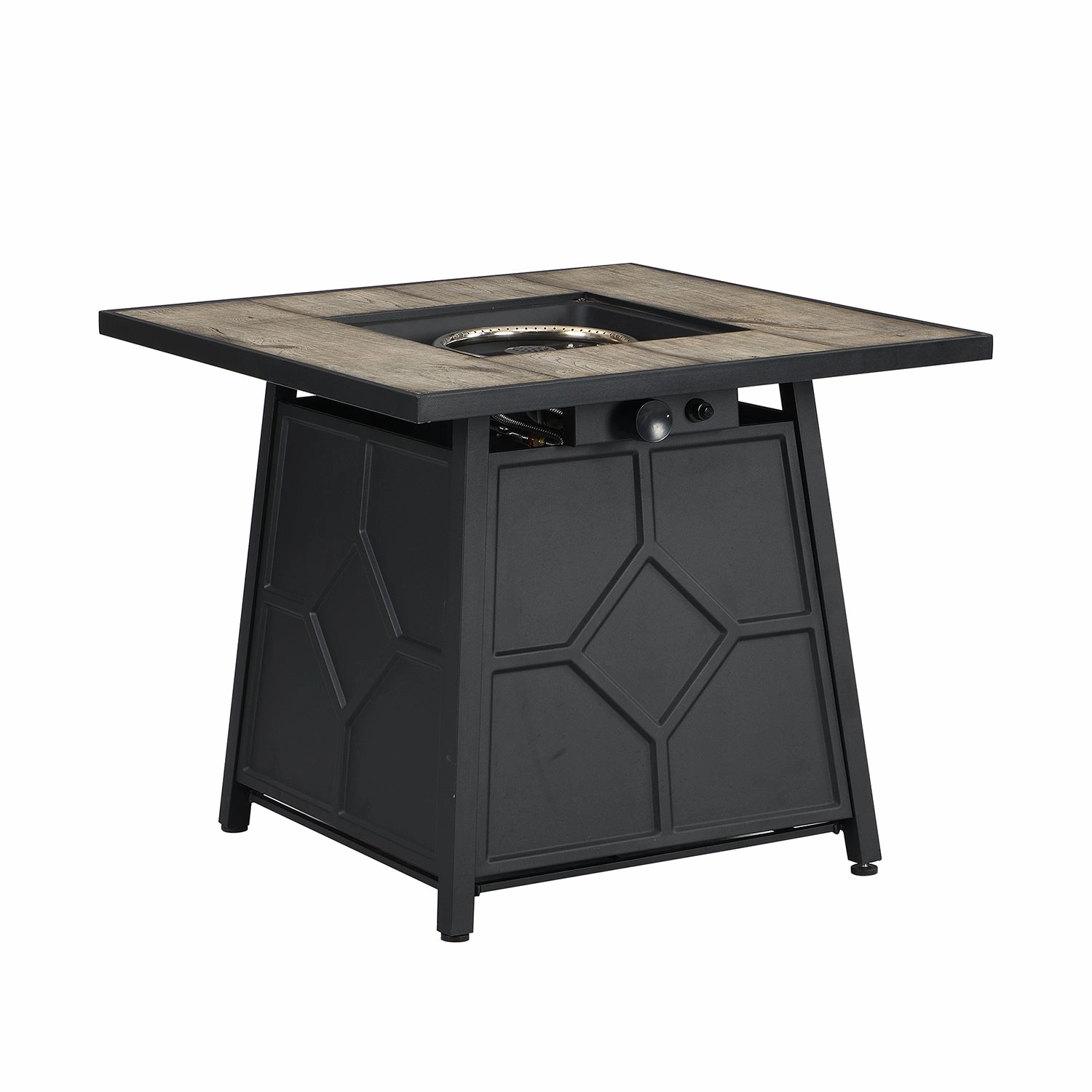 Square Outdoor 30" x 30"  40,000BTUs Real Concrete Fire Pit Table
