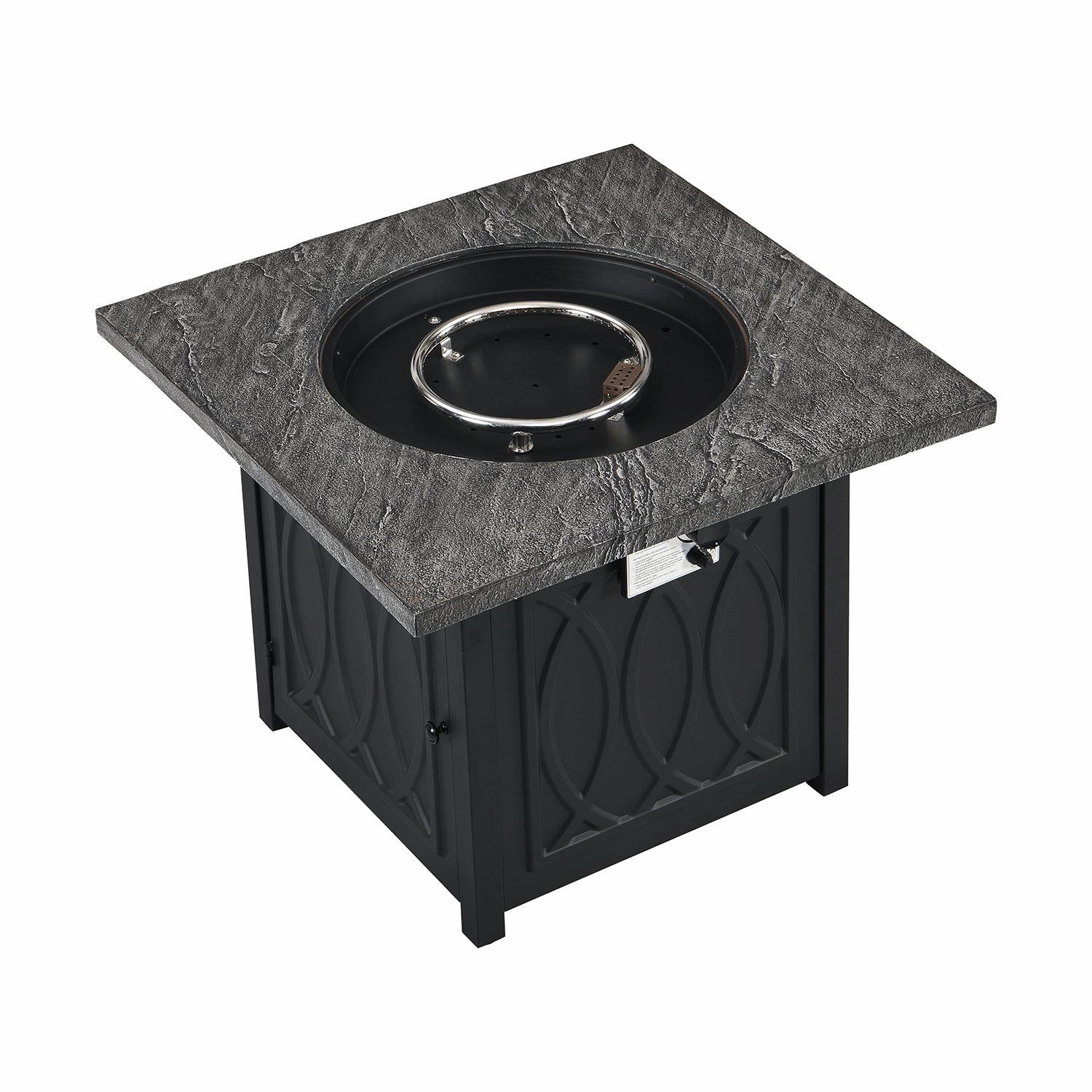 Square Outdoor 32" x 32" 50,000BTUs Real Concrete Gas Firepit Table