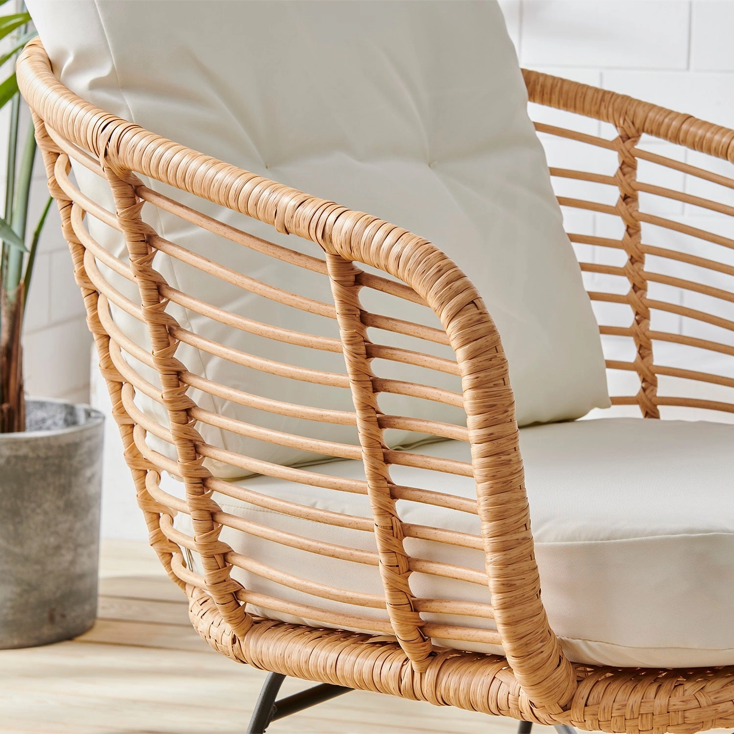 St Loy Natural 4 Seater Rattan Sofa set