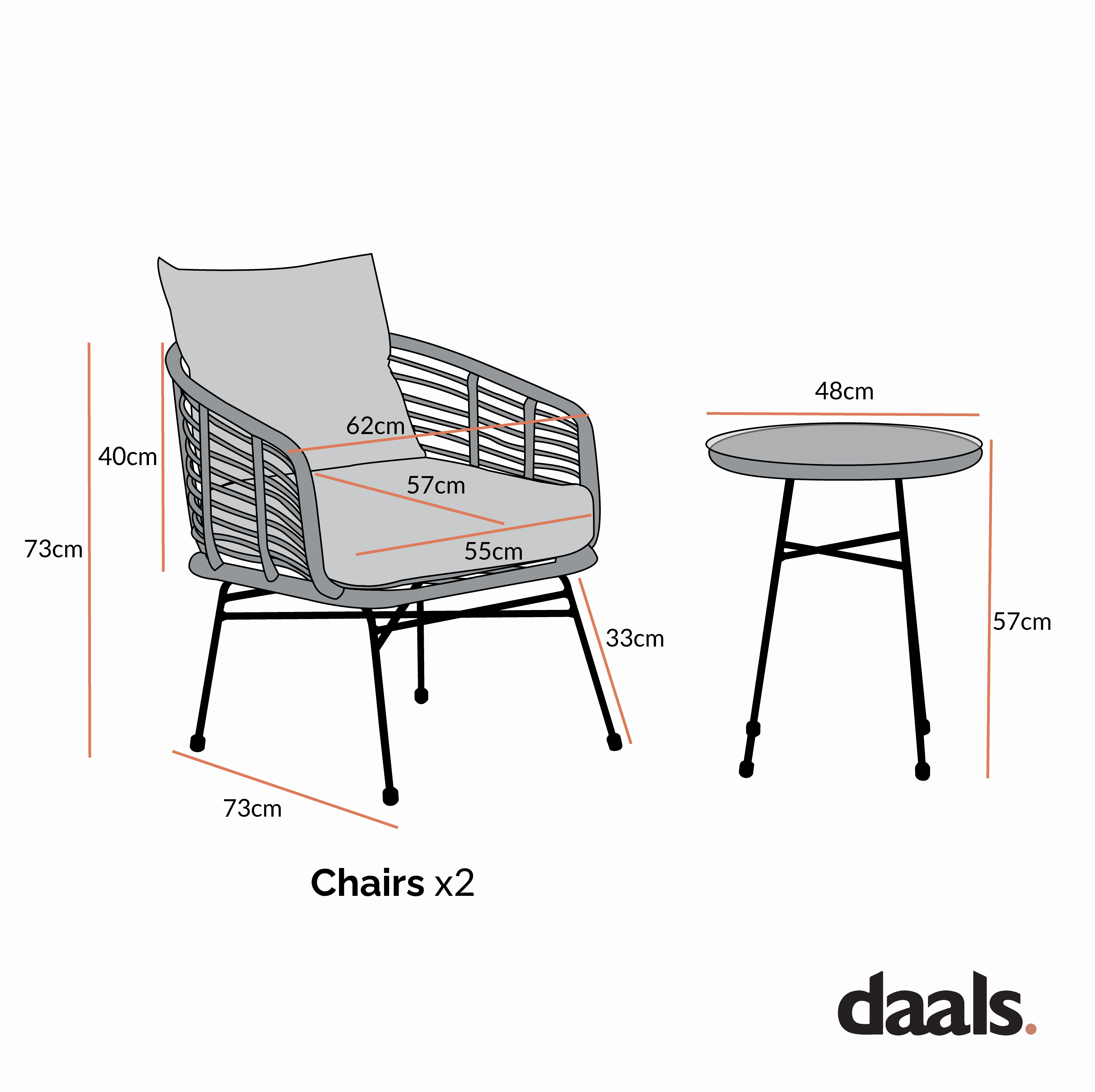 St Loy Natural Rattan Bistro Set with Table