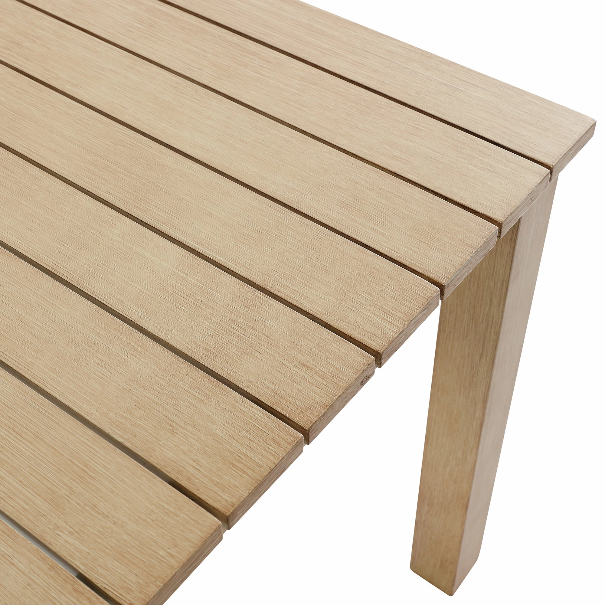 Stanford Outdoor 6-Seater Rectangular Dining Set, Natural with Beige Boucle Fabric
