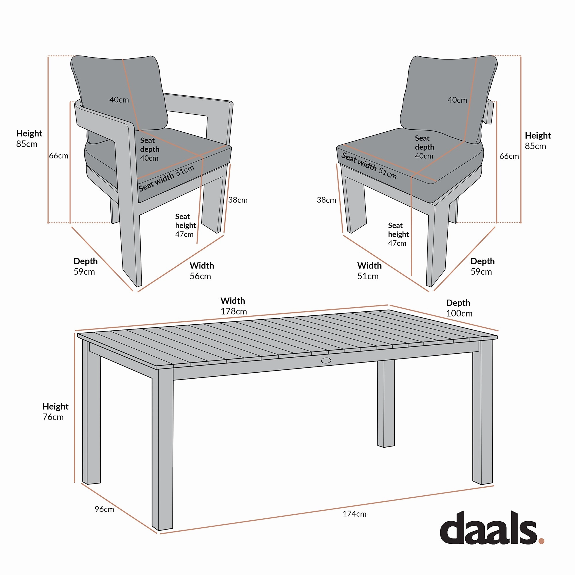 Stanford Outdoor 6-Seater Rectangular Dining Set, Taupe with Light Taupe Fabric