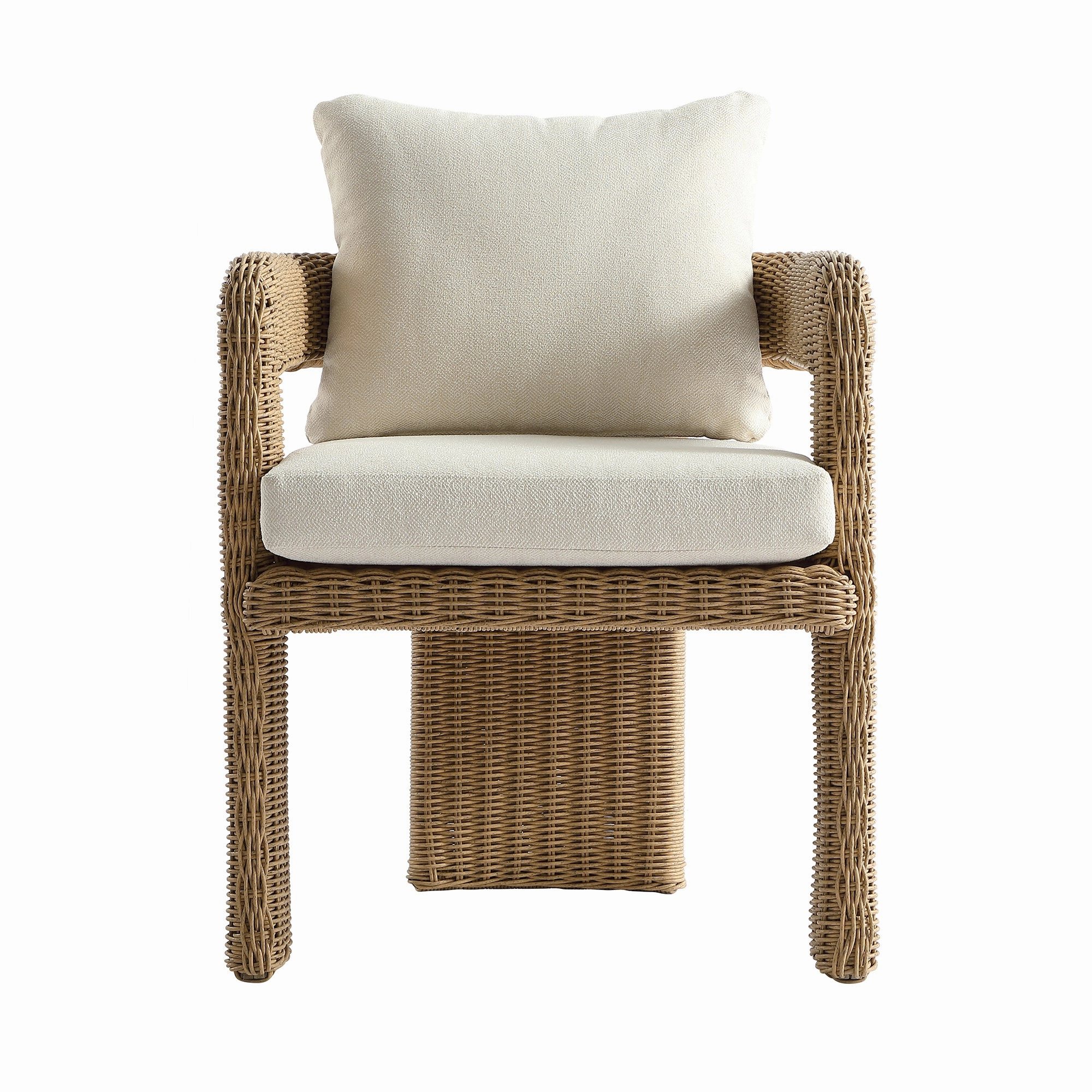 Stanford Round Wicker Outdoor Dining Chair Set, Natural