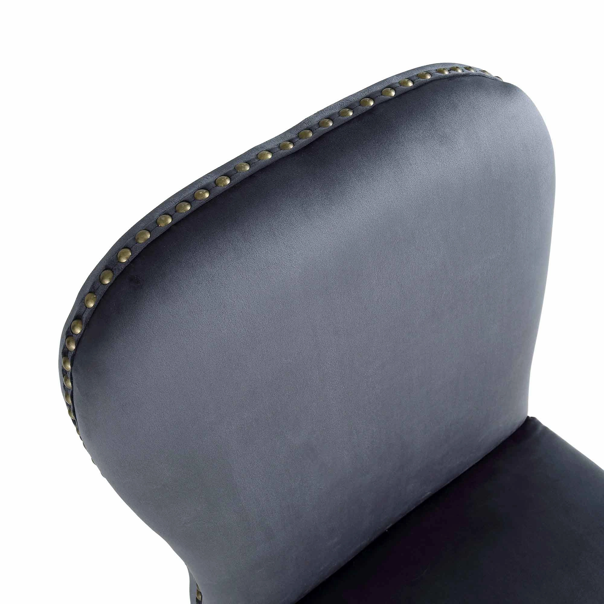 Stanway Set of 2 Grey Velvet Dining Chairs