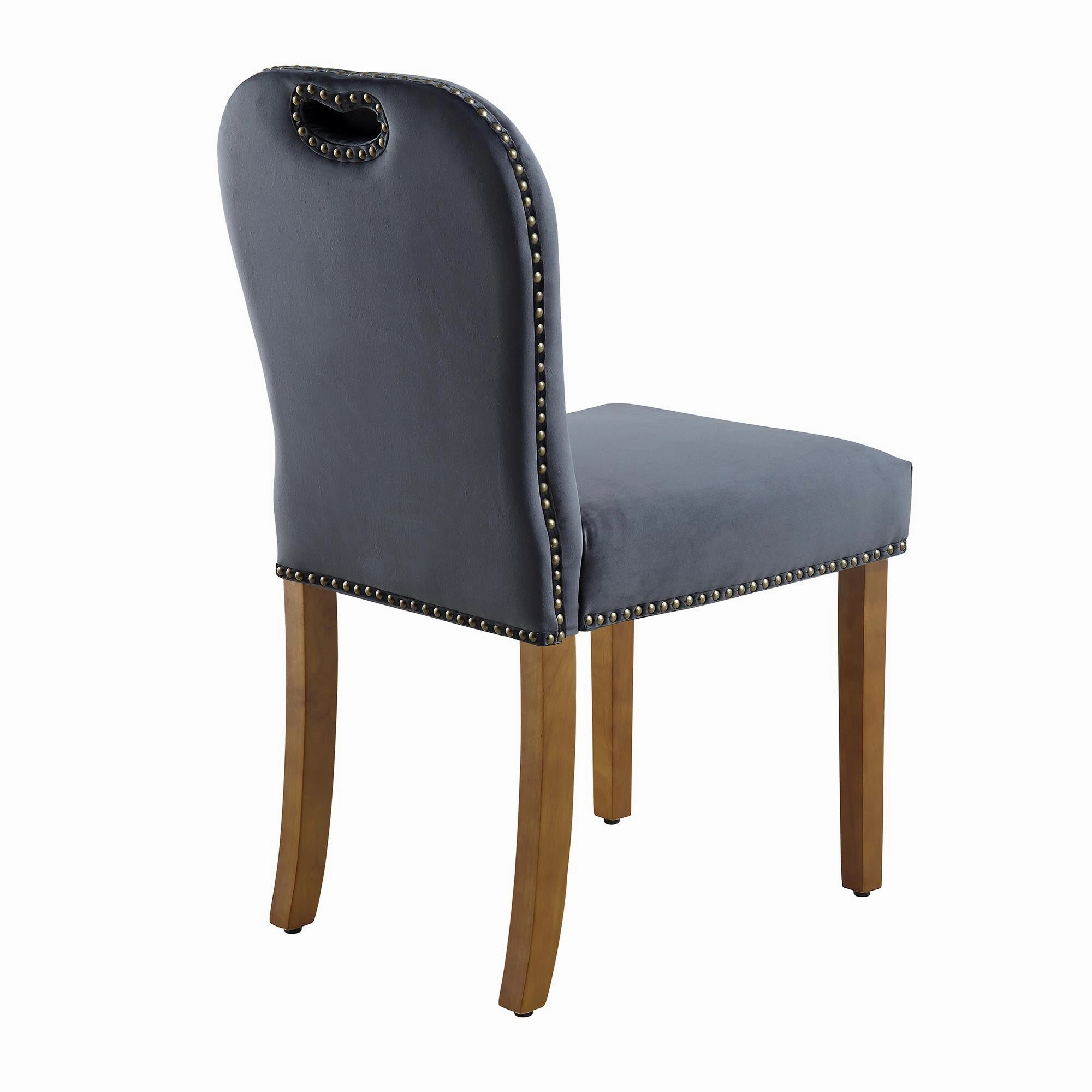 Stanway Set of 2 Grey Velvet Dining Chairs