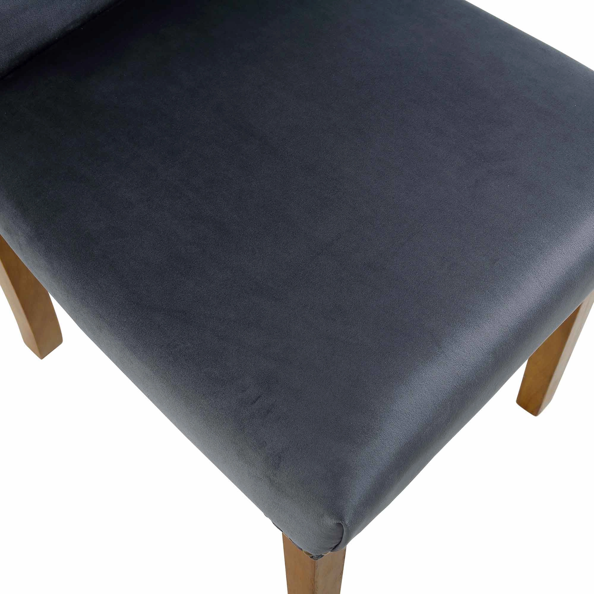 Stanway Set of 2 Grey Velvet Dining Chairs