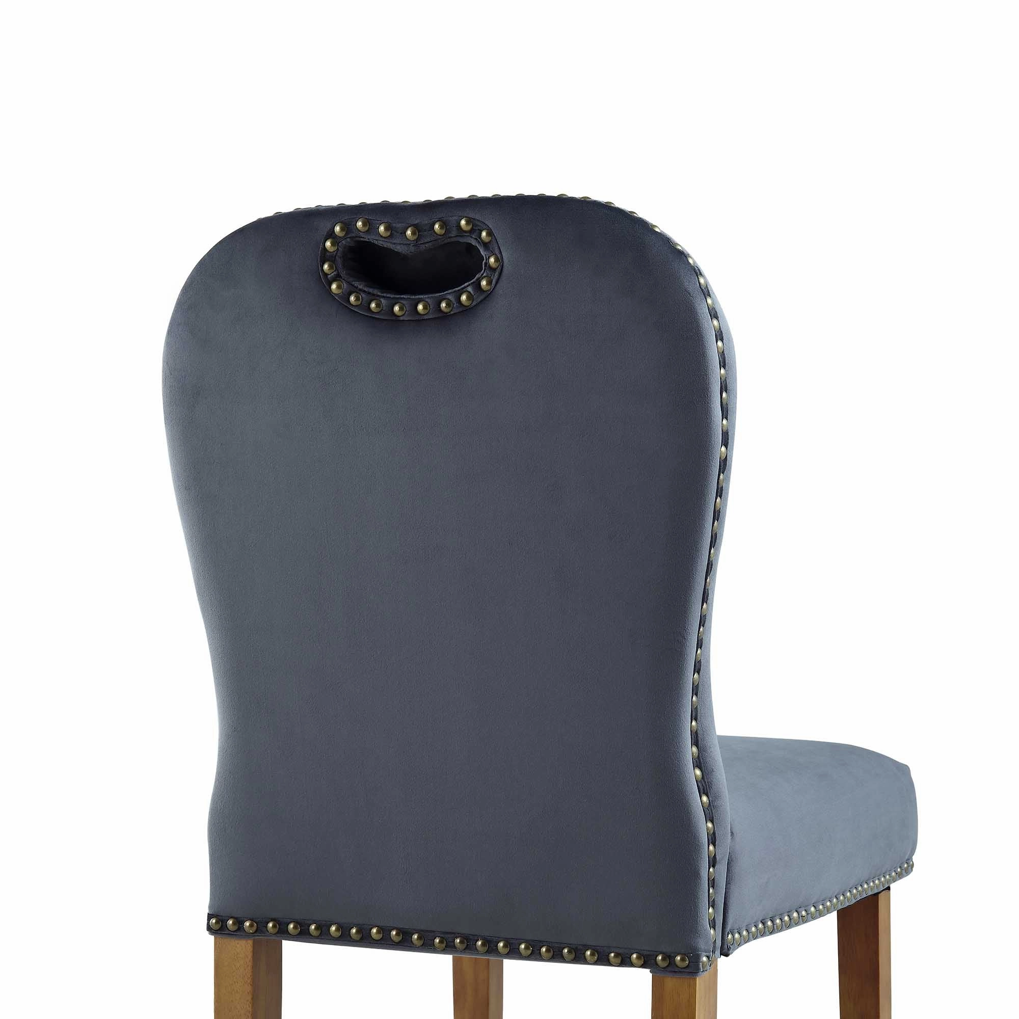 Stanway Set of 2 Grey Velvet Dining Chairs
