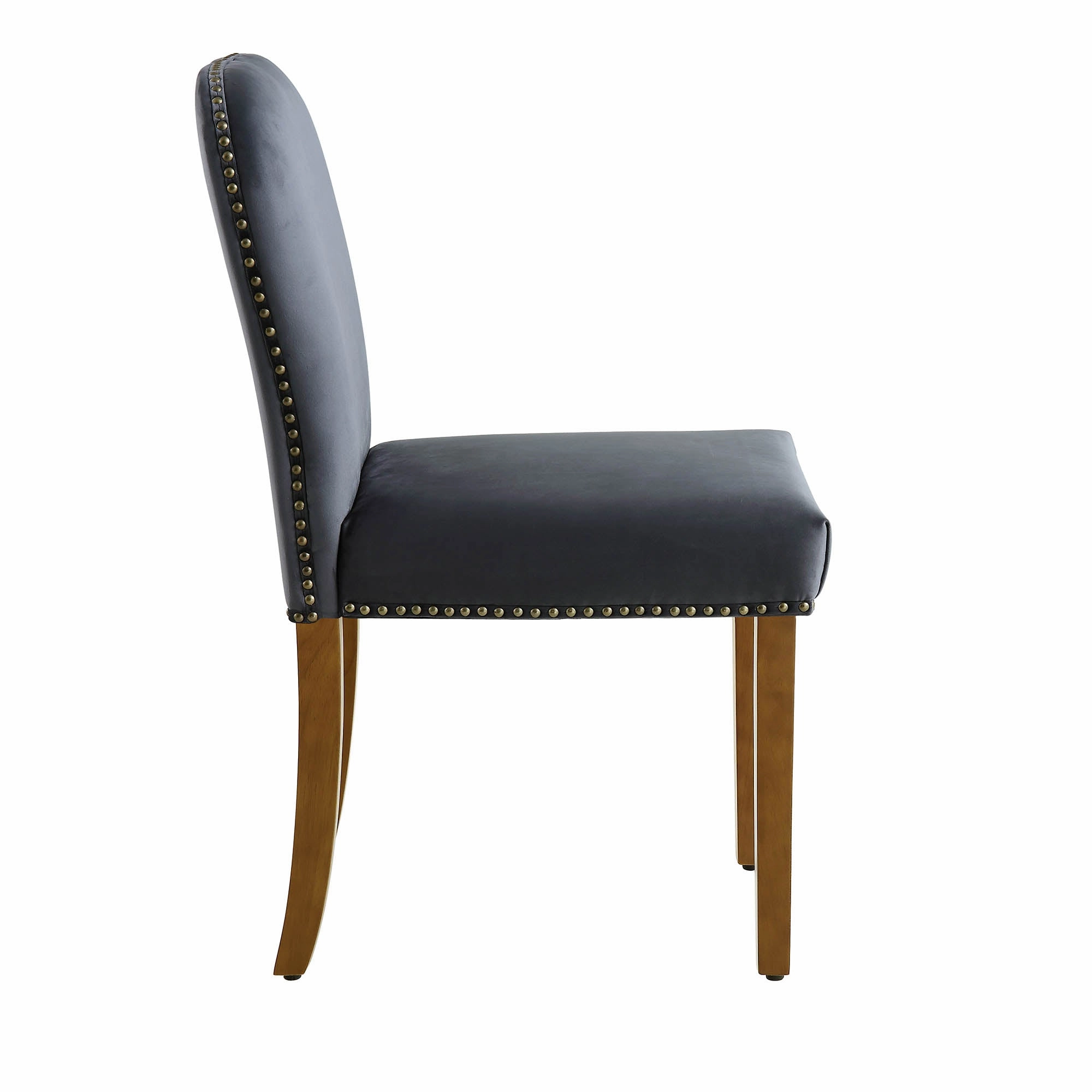 Stanway Set of 2 Grey Velvet Dining Chairs