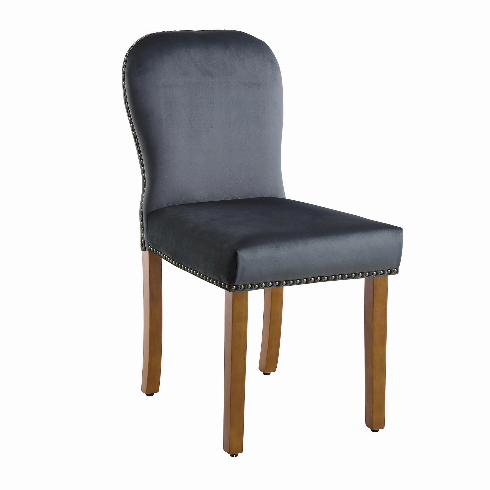 Stanway Set of 2 Grey Velvet Dining Chairs