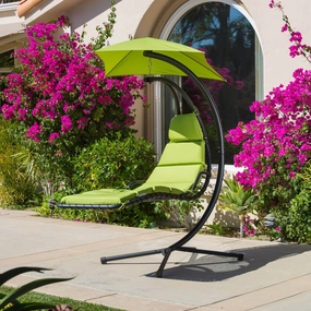 Steel Hanging Lounge Chair with Cushion - NH661592 outdoor furniture, garden bench