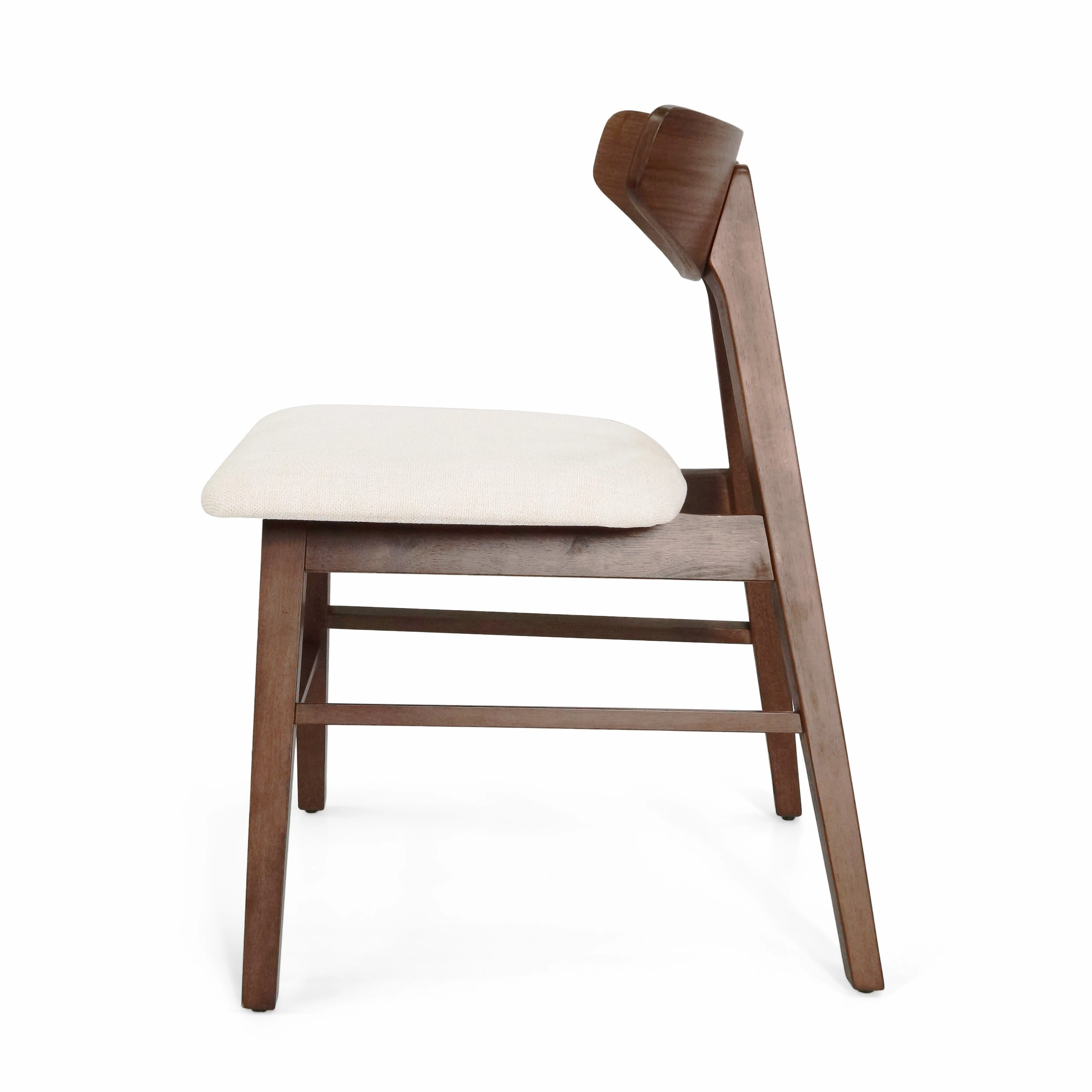Sunapee Mid Century Modern Fabric Upholstered Wood Dining Chairs, Set of 2