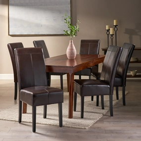 T-stitched Leather Dining Chairs (Set of 6) - NH368892 kitchen accessories, table linens