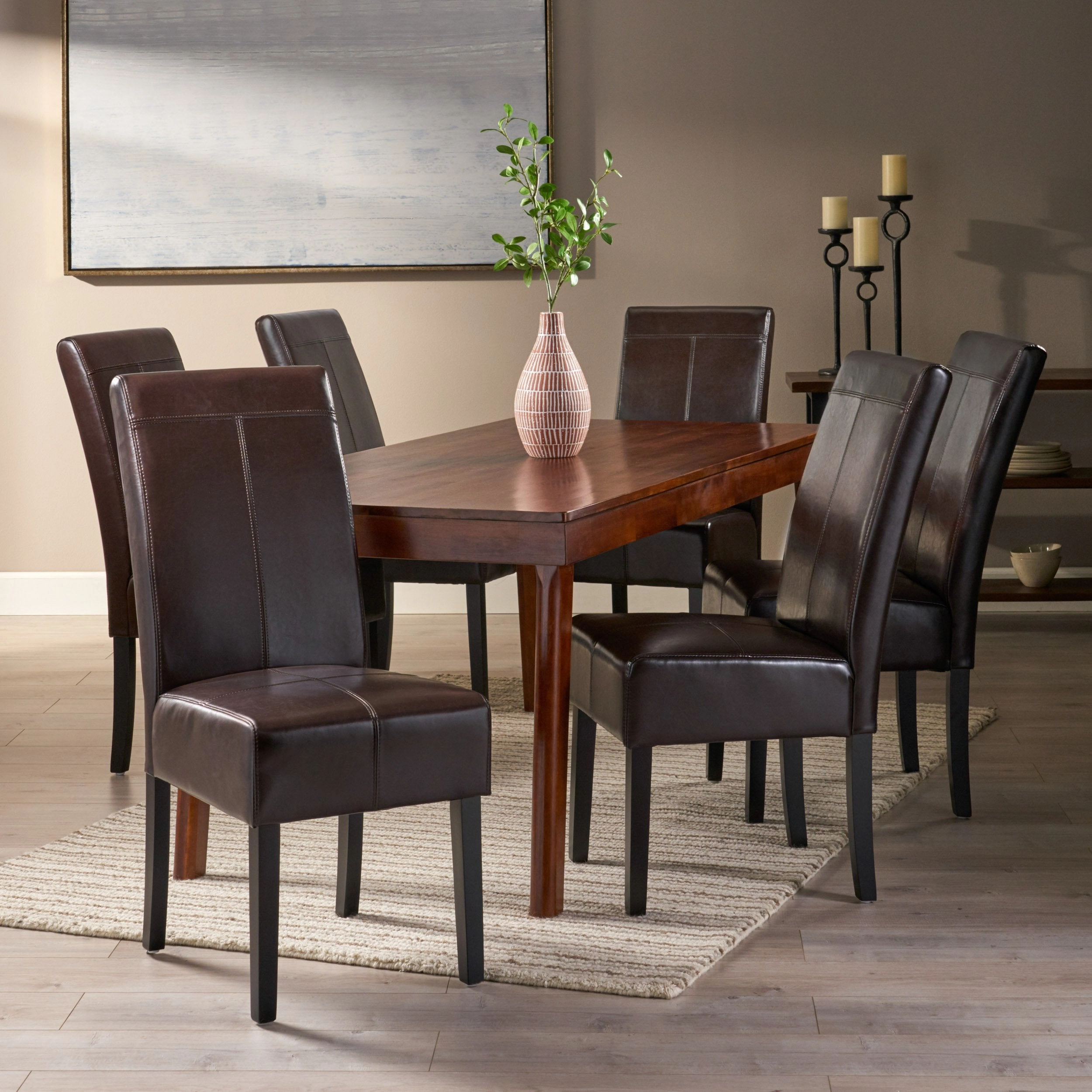 T-stitched Leather Dining Chairs (Set of 6) - NH368892 kitchen accessories, table linens