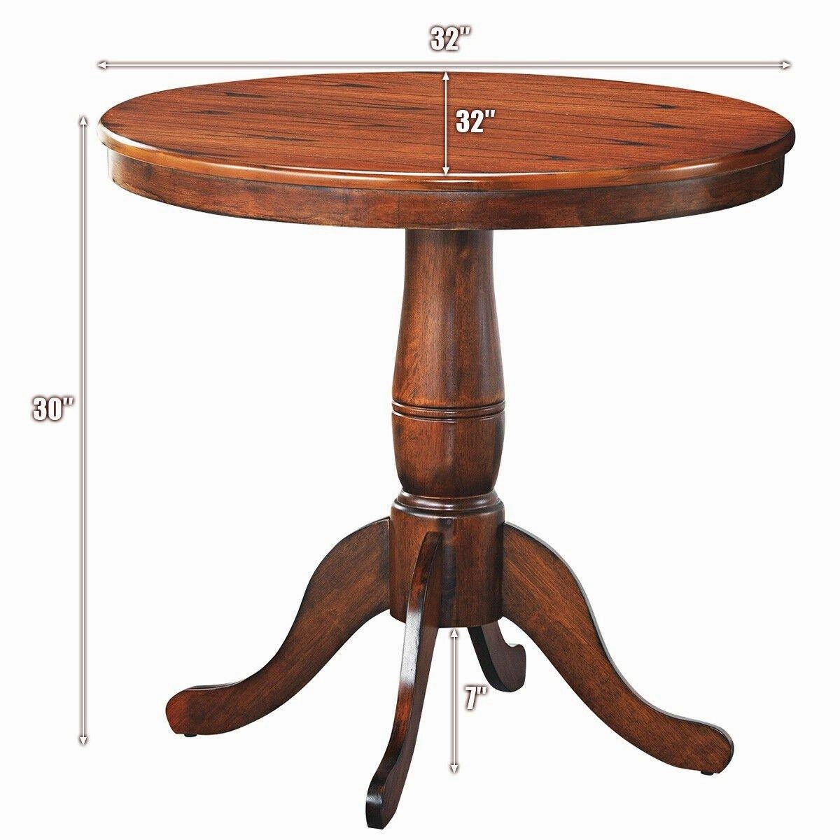 Table 30" Wooden Round Pub Pedestal Side Table (30 Inch)