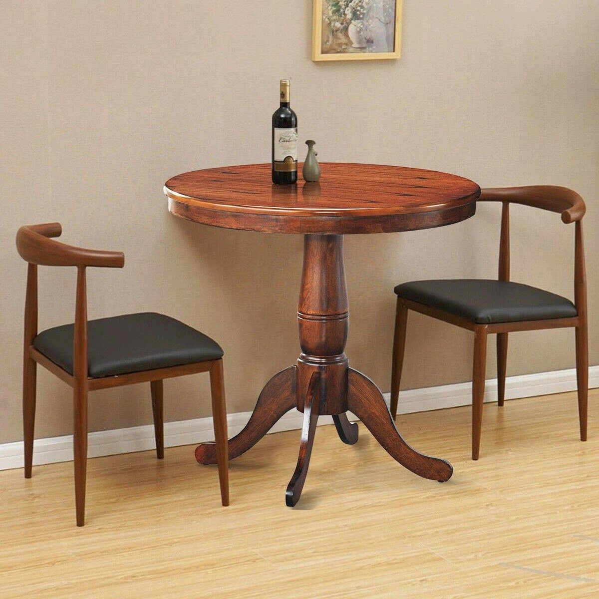 Table 30" Wooden Round Pub Pedestal Side Table (30 Inch)