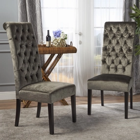 Tall Back Tufted New Velvet Dining Chair (Set of 2) - NH611203 kitchen accessories, table linens