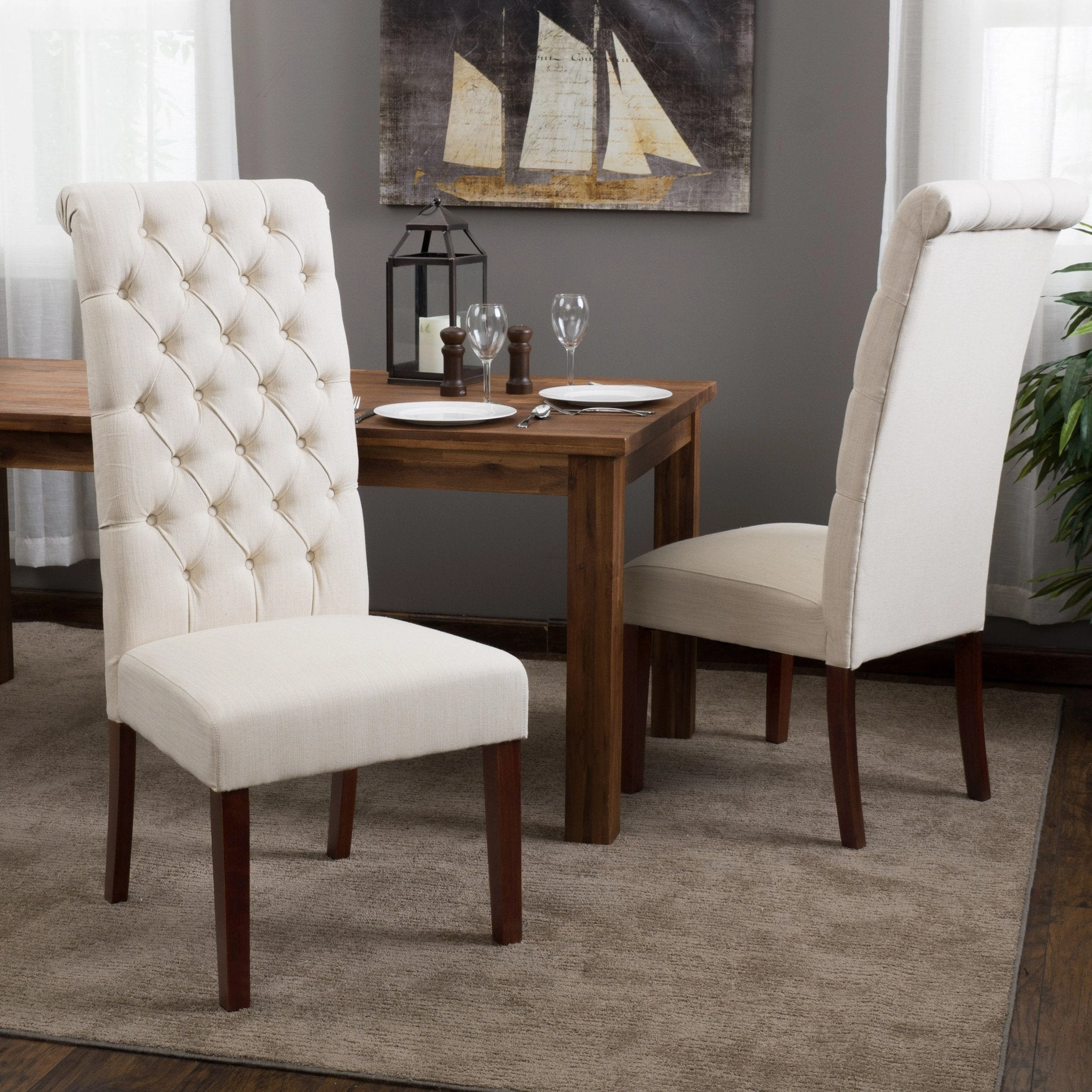 Tall Natural Fabric Dining Chair (Set of 2) - NH658812 kitchen accessories, table linens