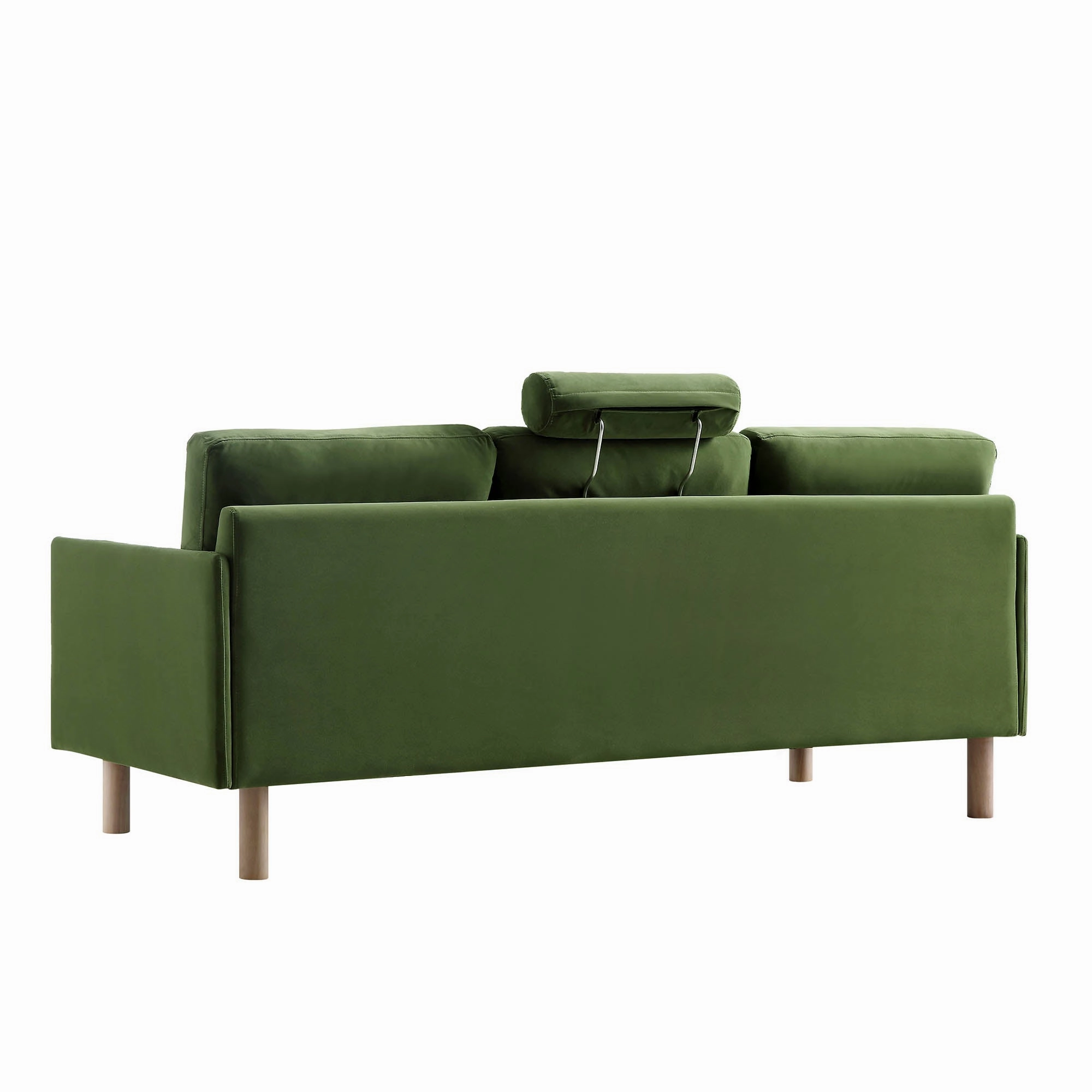 Timber Fern Green Velvet Sofa, 3-Seater