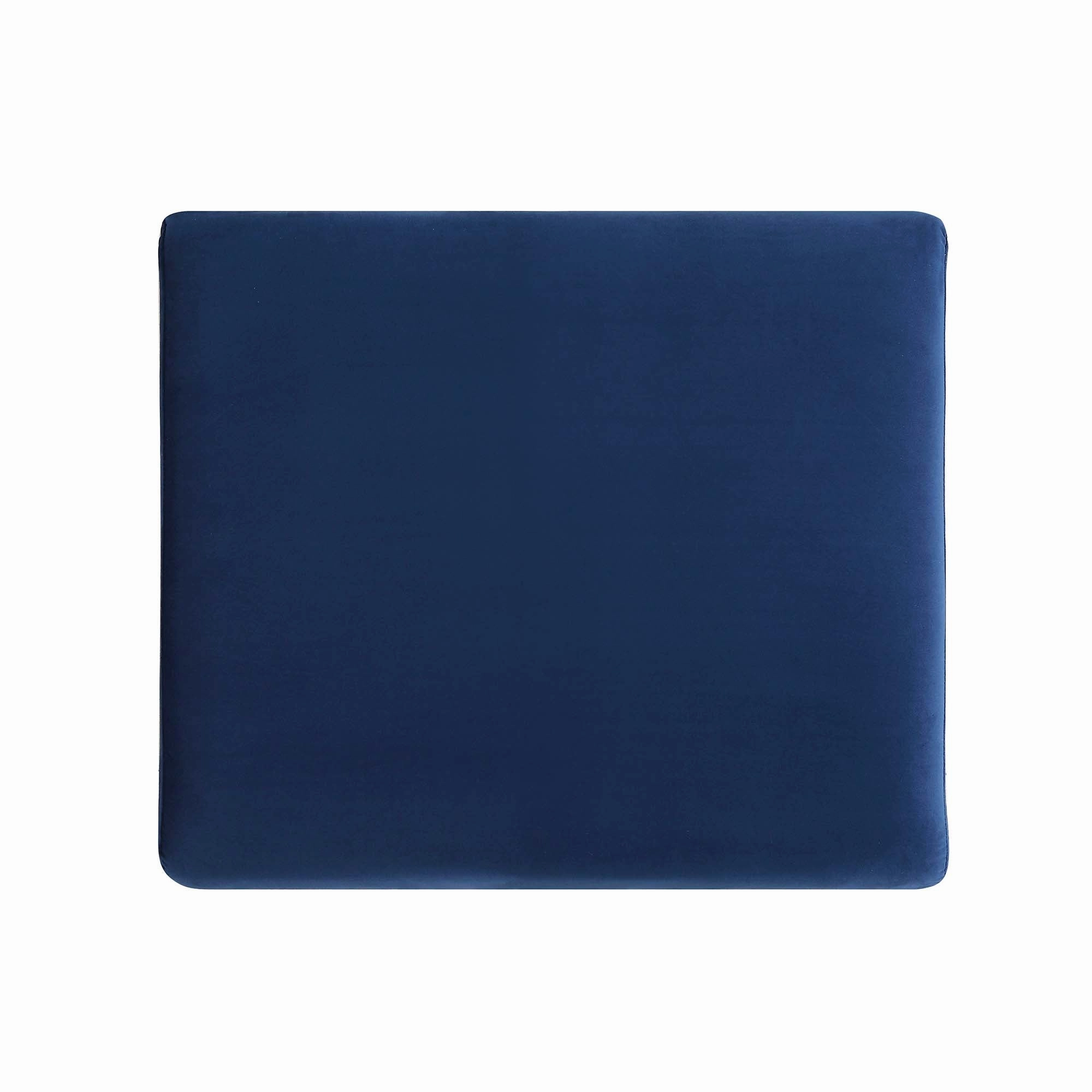 Timber Navy Blue Velvet Storage Ottoman