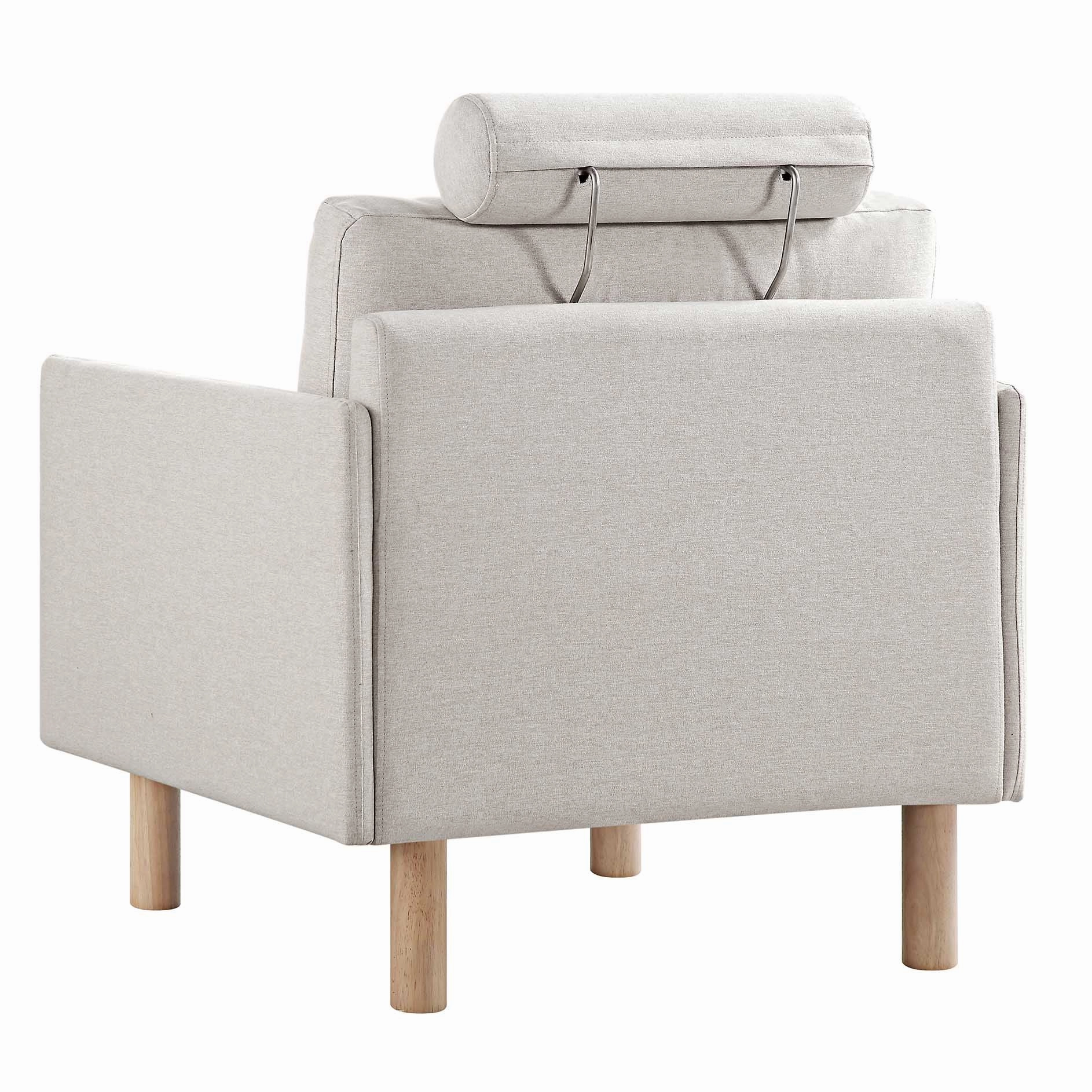 Timber Oatmeal Fabric Armchair