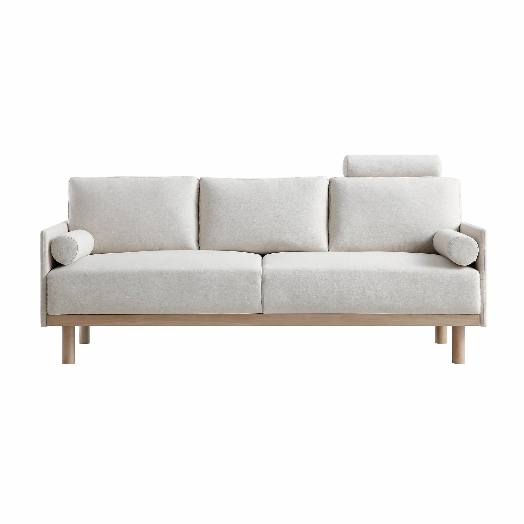 Timber Oatmeal Fabric Sofa, 3-Seater