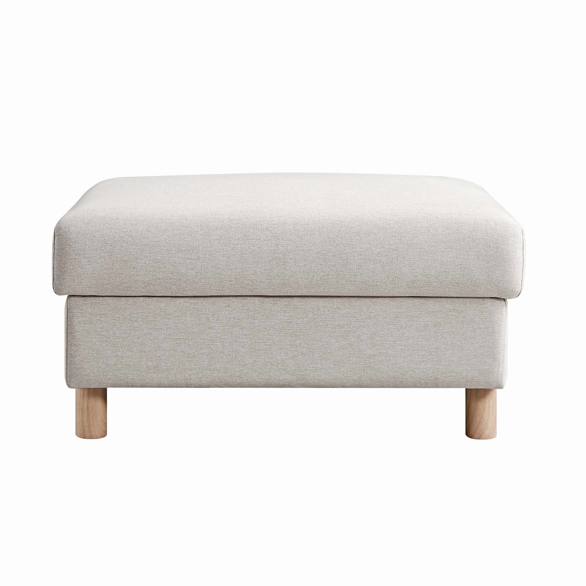 Timber Oatmeal Fabric Storage Ottoman