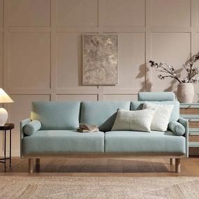 Timber Sage Green Fabric Sofa, 3-Seater