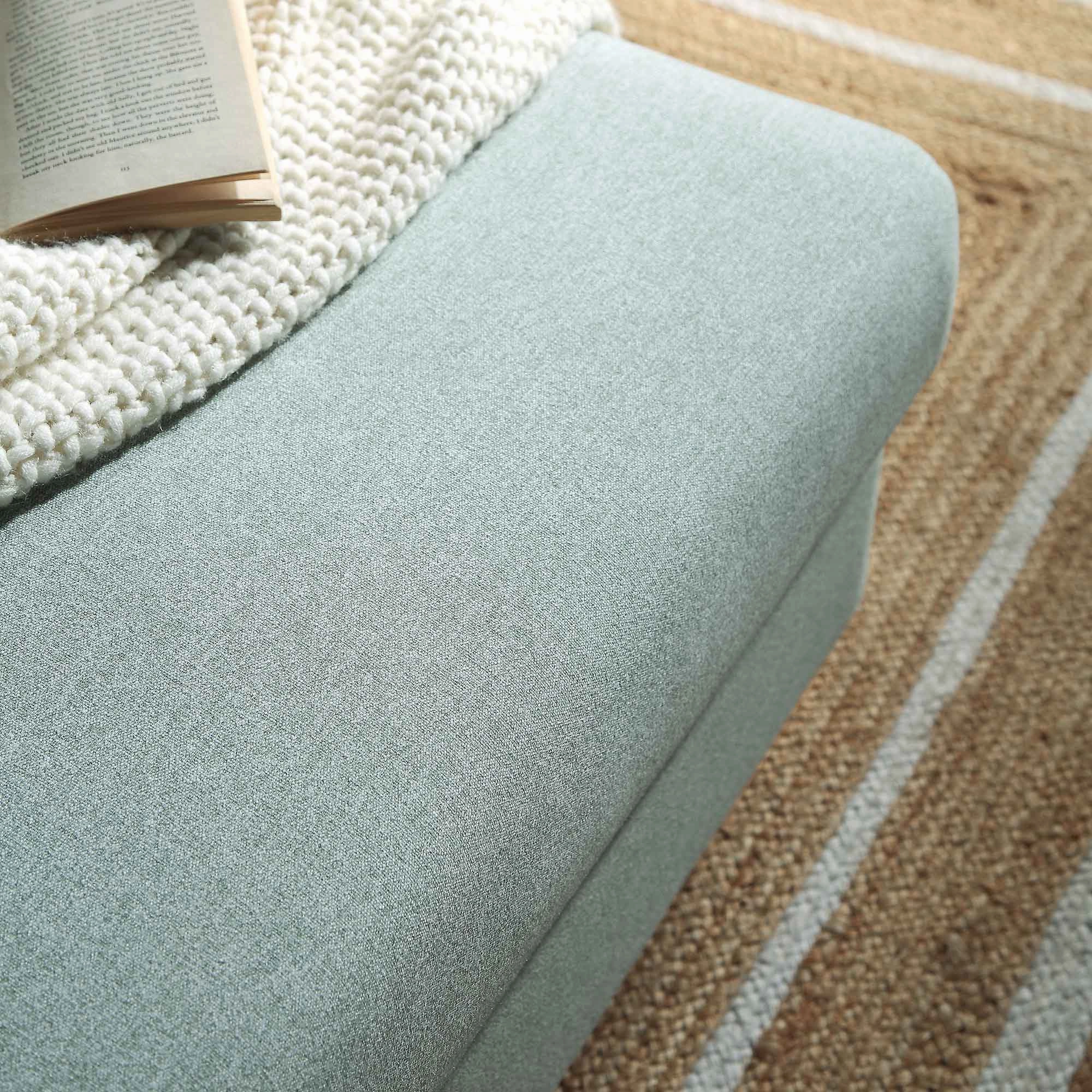 Timber Sage Green Fabric Storage Ottoman
