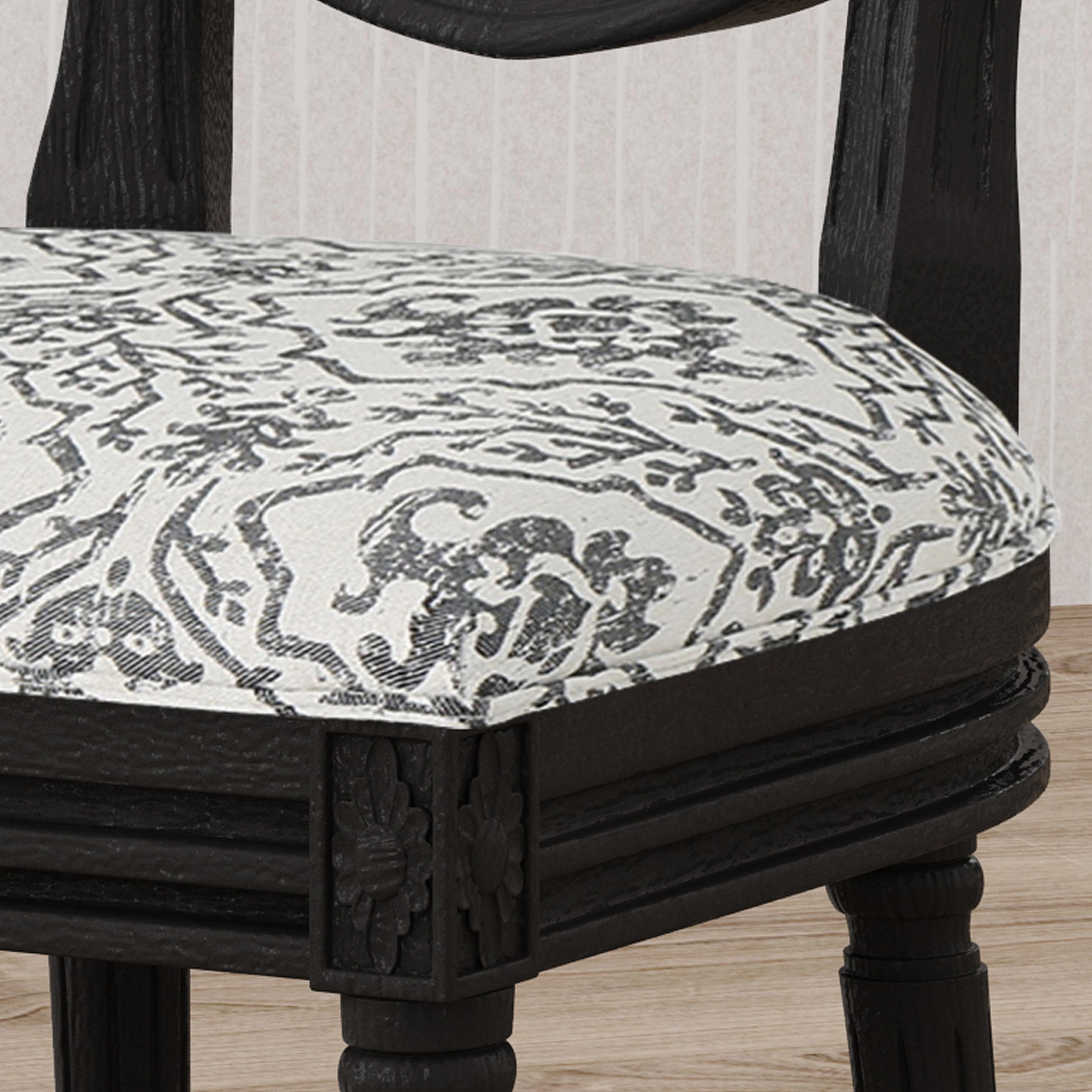 Traditional Fabric Upholstered Dining Chairs with Wood Frame (Set of 2) - NH966503